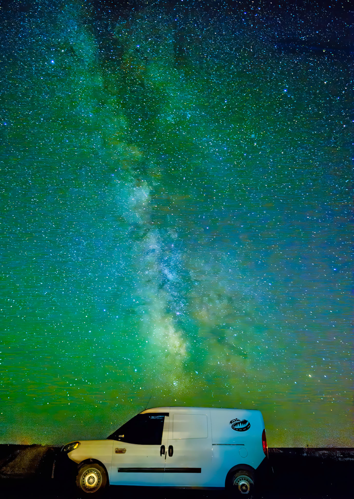 Camping with the Milky Way Galactic Center (brightest points), Badlands NP