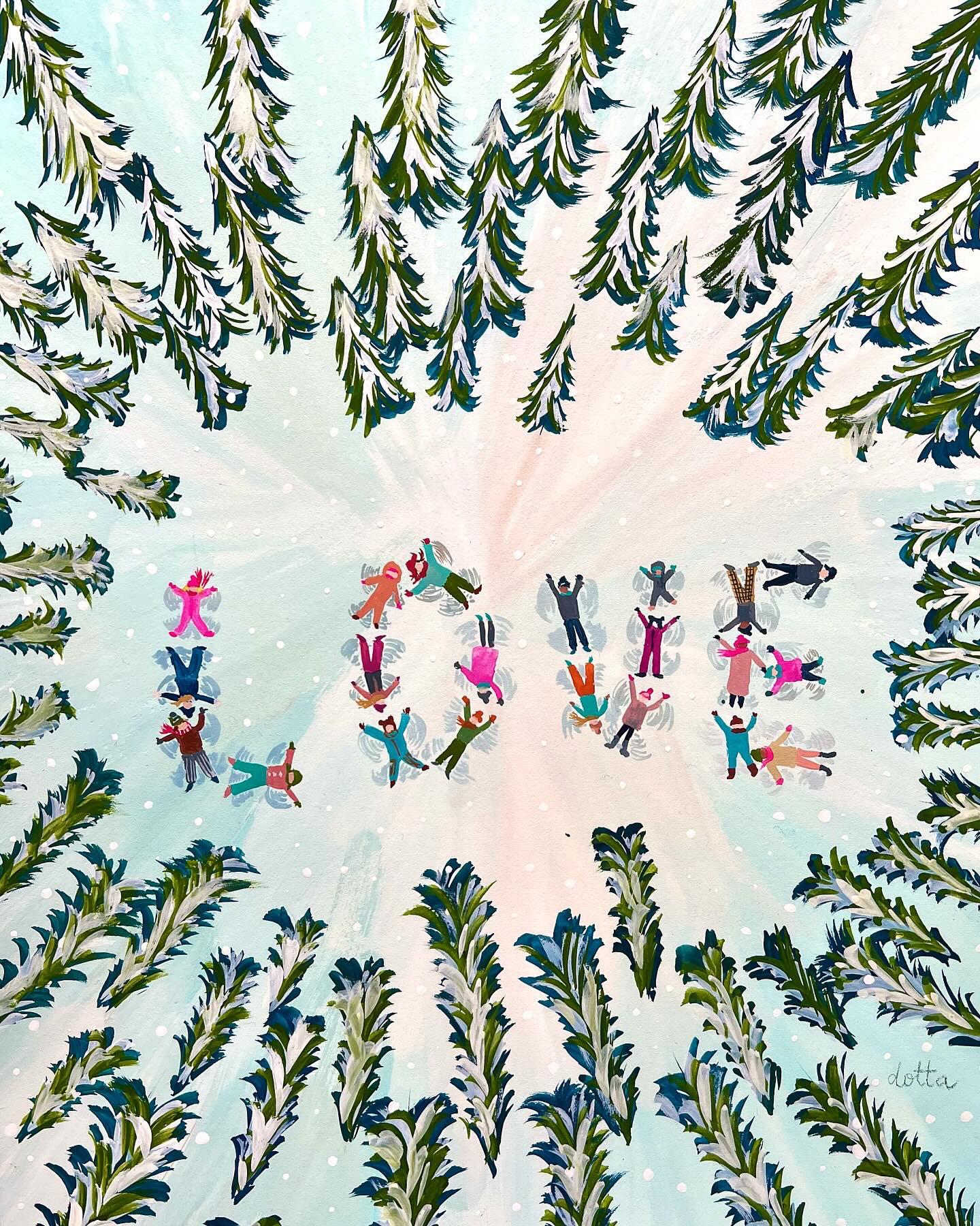 Snow Angel, gouache 2023