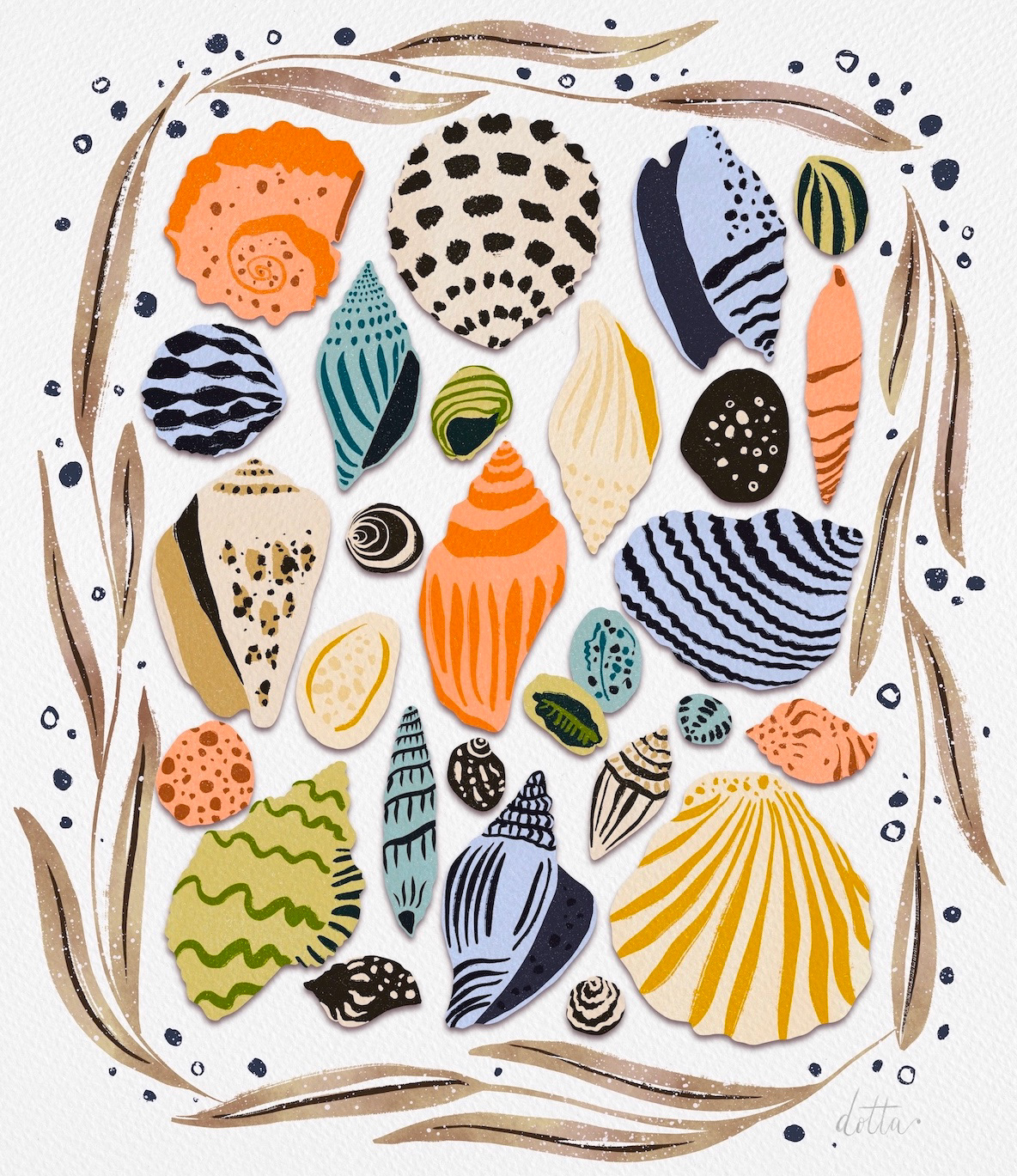 Ilustrācija "Gliemežvāki", 2021