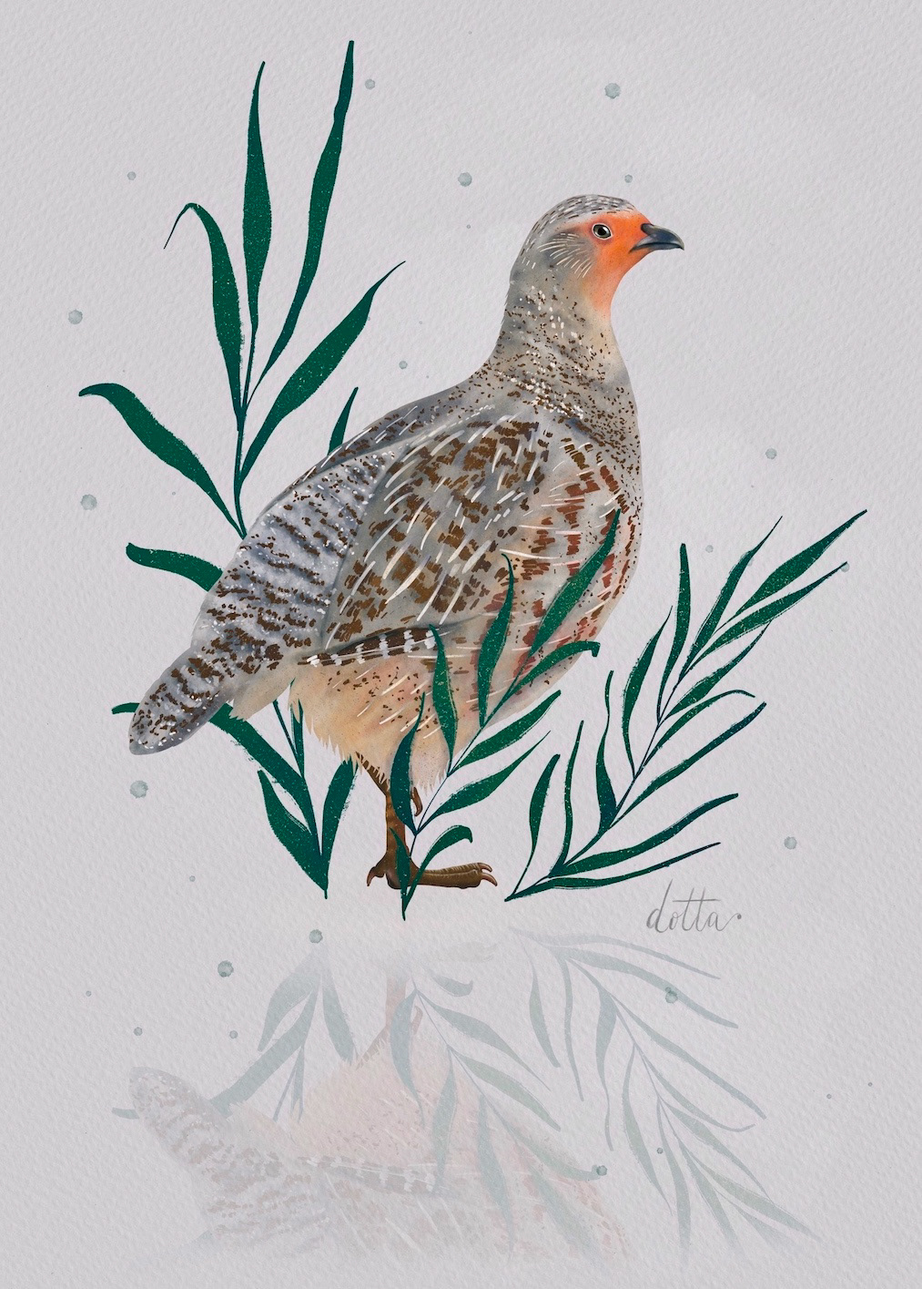 Ilustrācija "Laukirbe", radīta LOB rīkotajam ikgadējam gada putna zīmēšanas konkursam, 2021