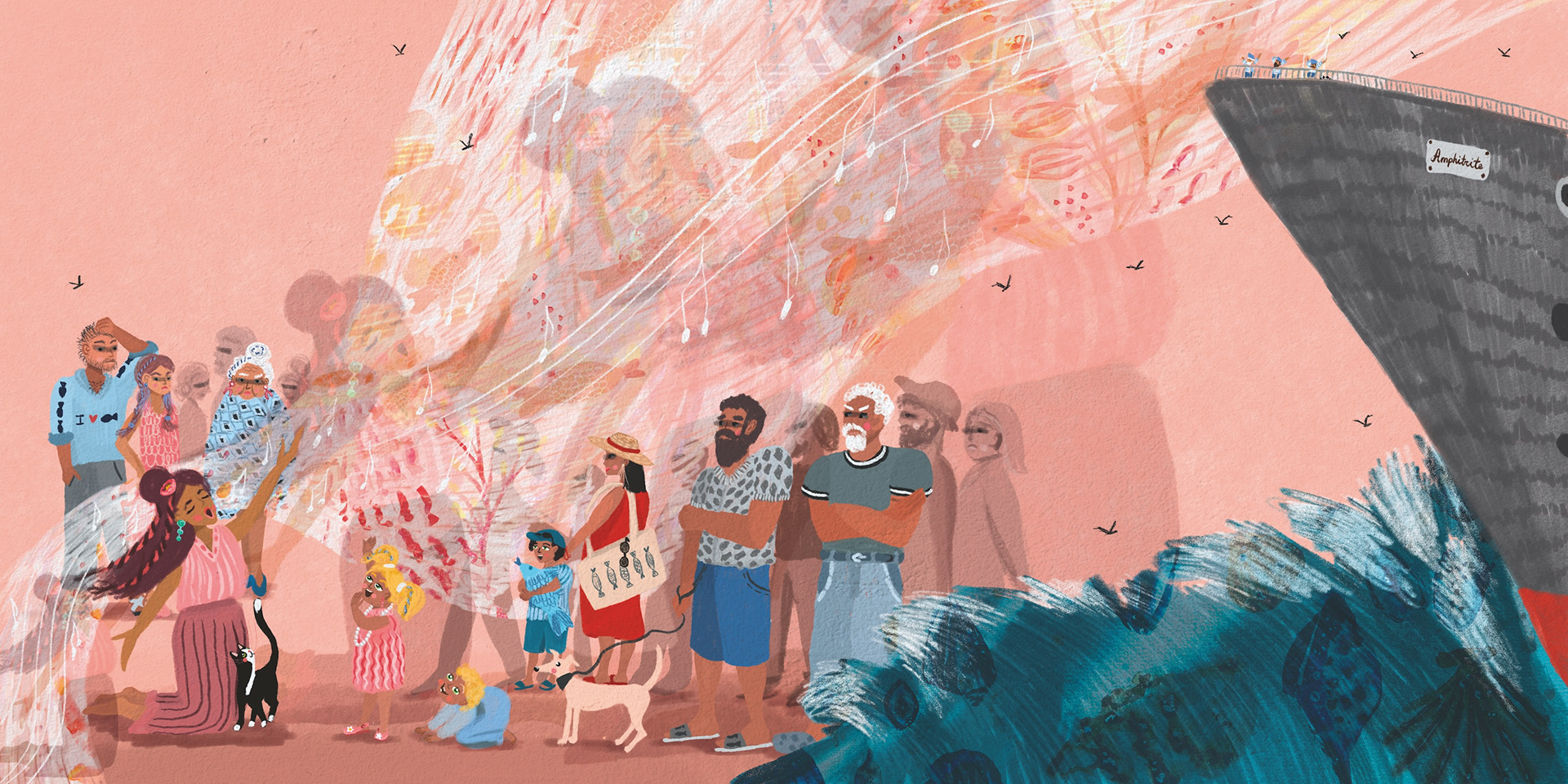 Ilustrācija grāmatai Pasaka par Jūras dziesmu