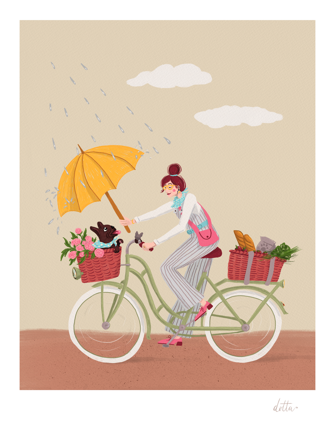 Ilustrācija "Izvēle". Parūpētiees par kādu, kurš pats to nevar, vienmēr ir brīnišķīga izvēle. Pat, ja tas ir tikai Tavs suņuks, kuru vēlies pasargāt no lietus.
