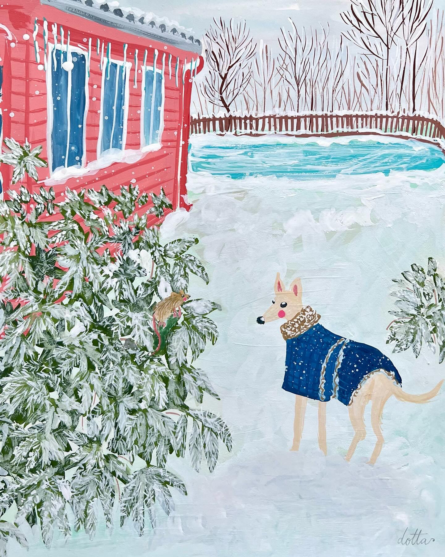 Frosted Branches, gouache 2023