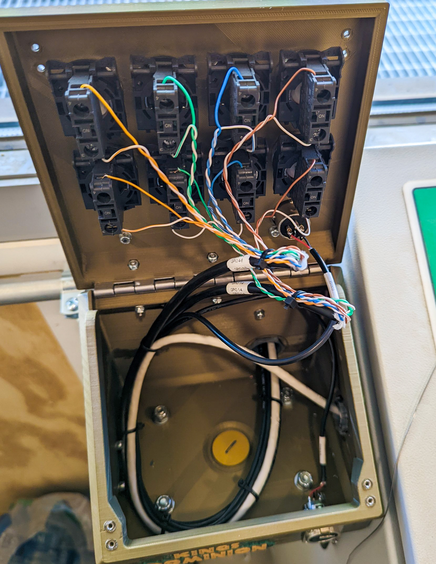 Completed electrical component assembly and wiring.
