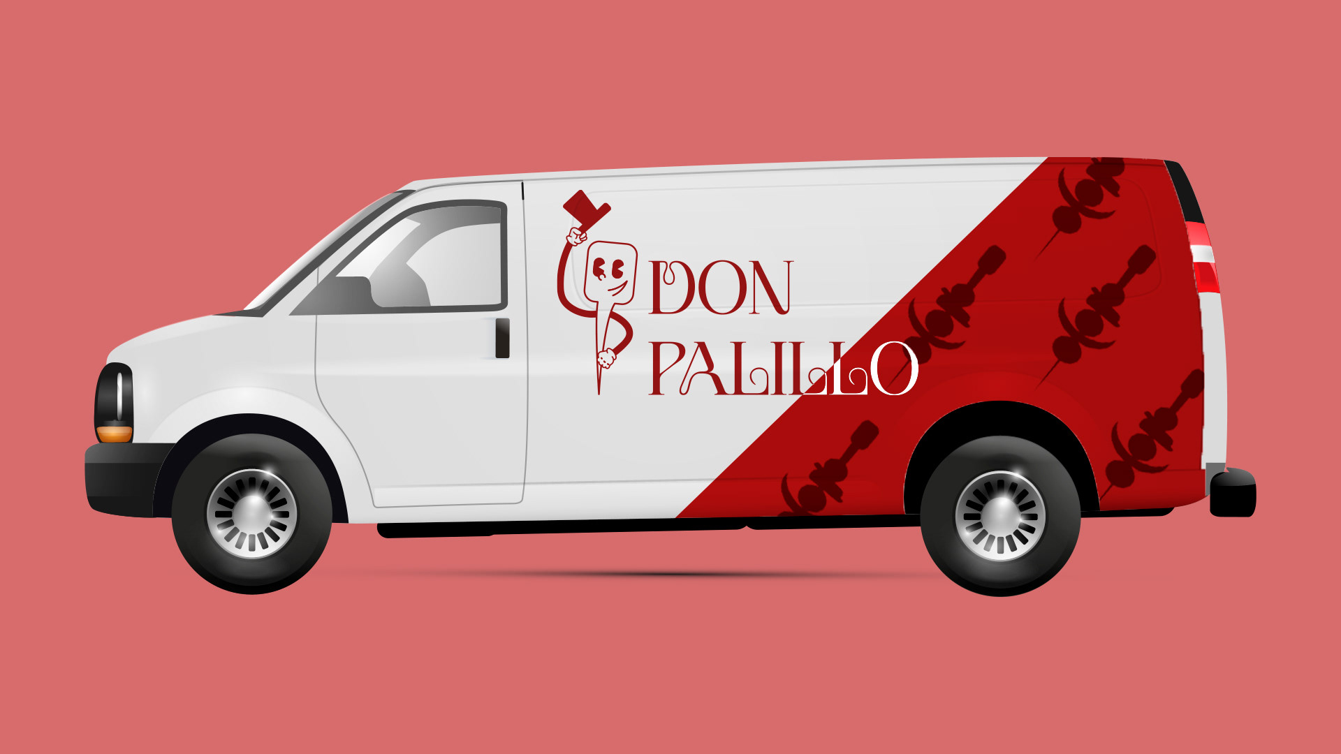 Furgoneta con la identidad gráfica de Don Palillo