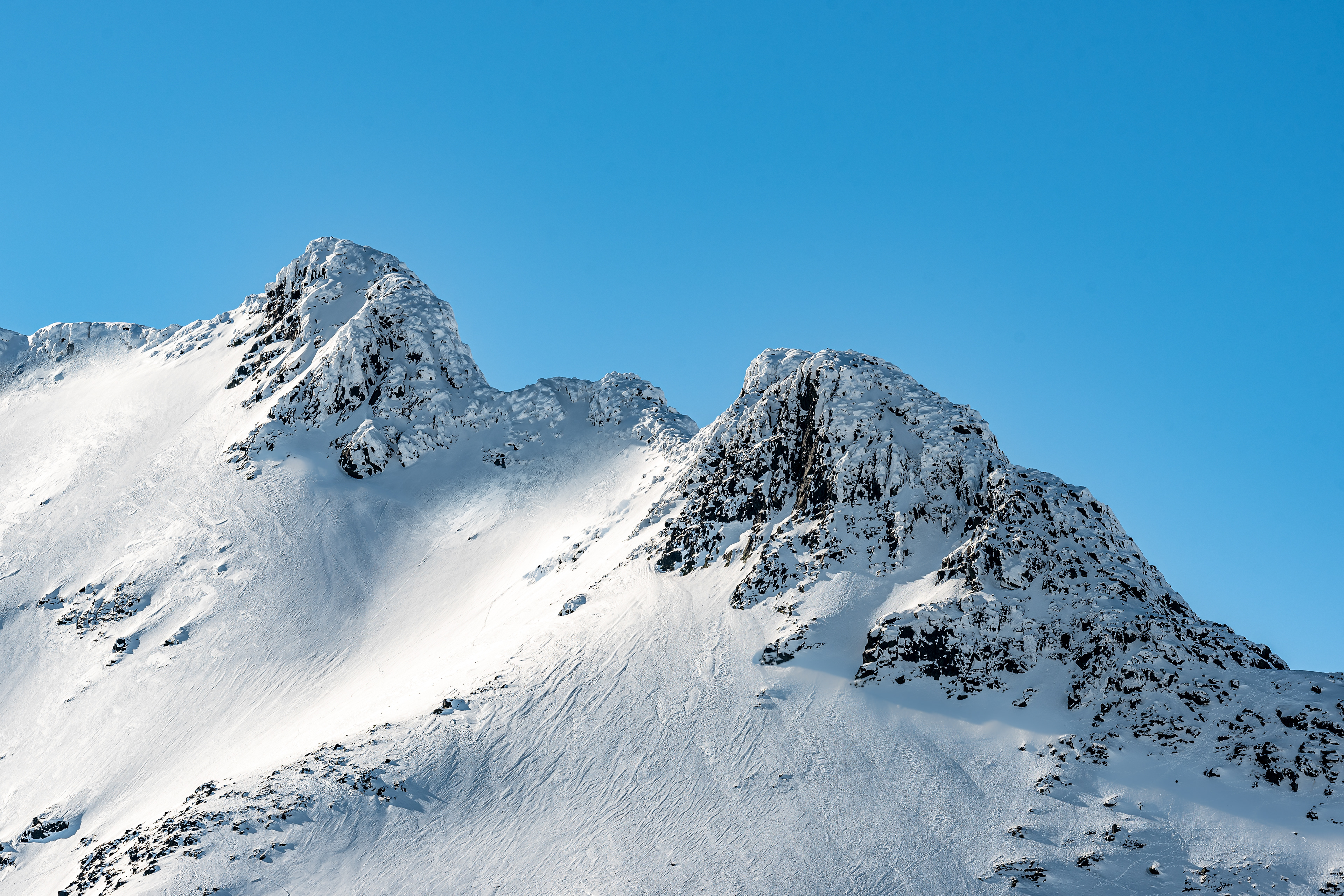 Sylarna (Bealjehkh) mountains in snow