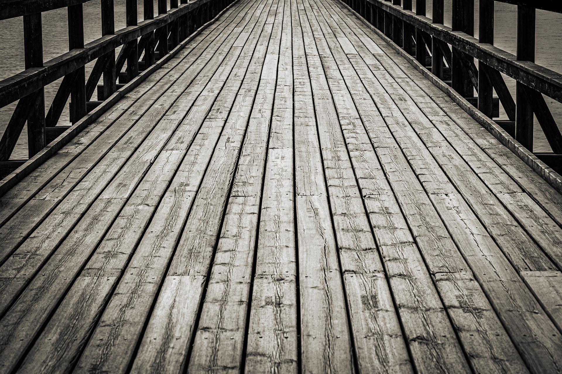 Wooden bridge in Sweden.