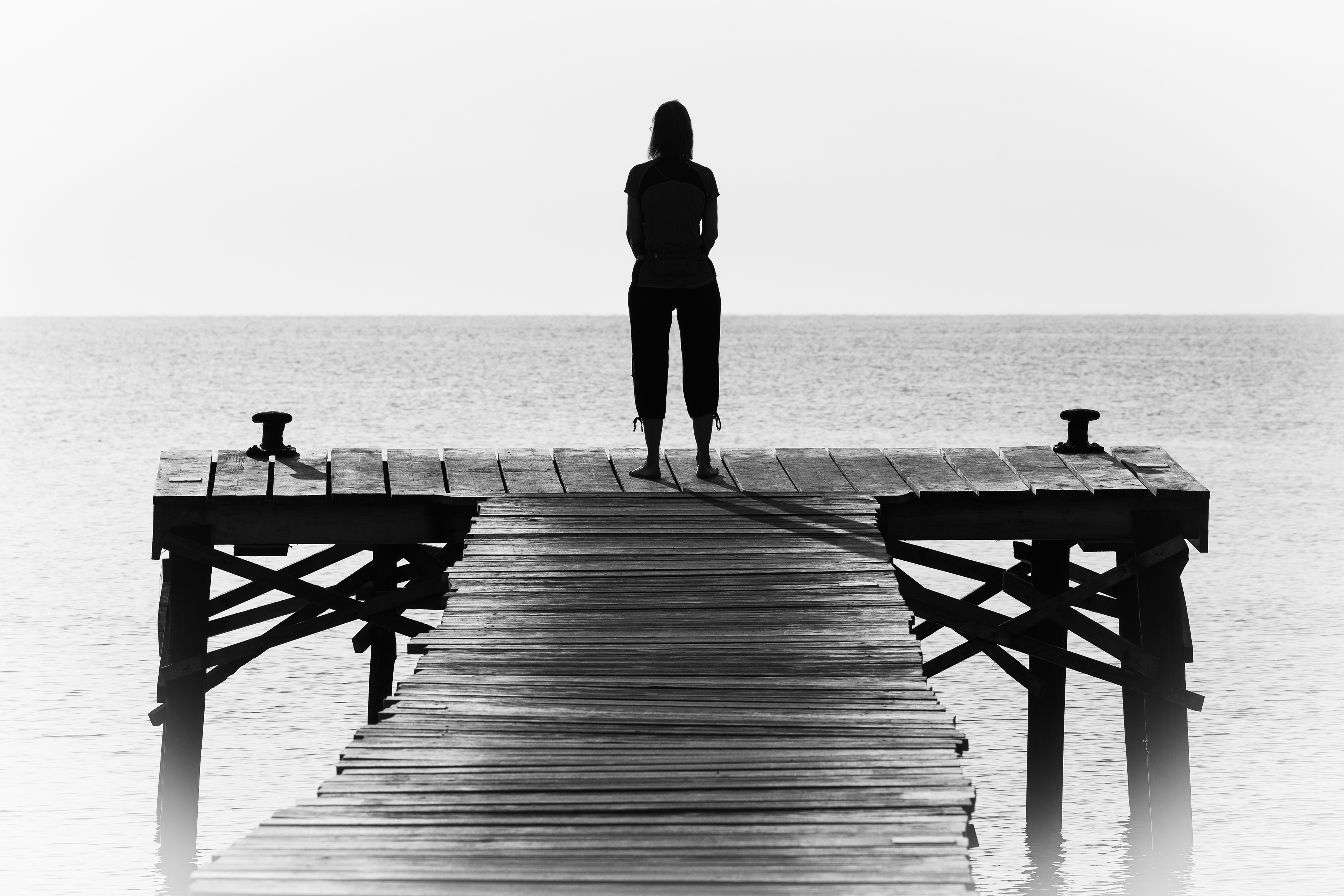Woman on a pier in Mallorca
