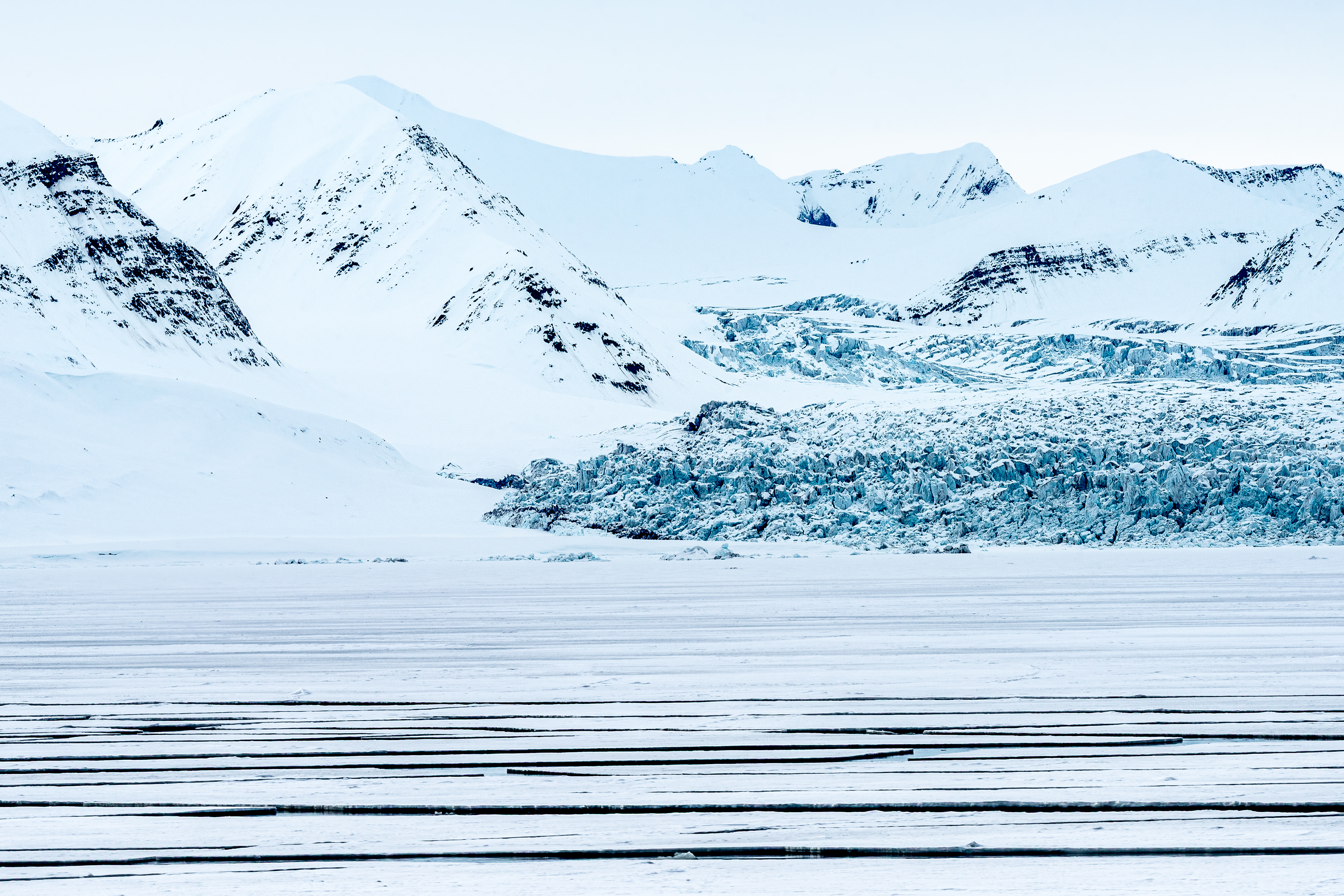 Svalbard glacier and drift ice