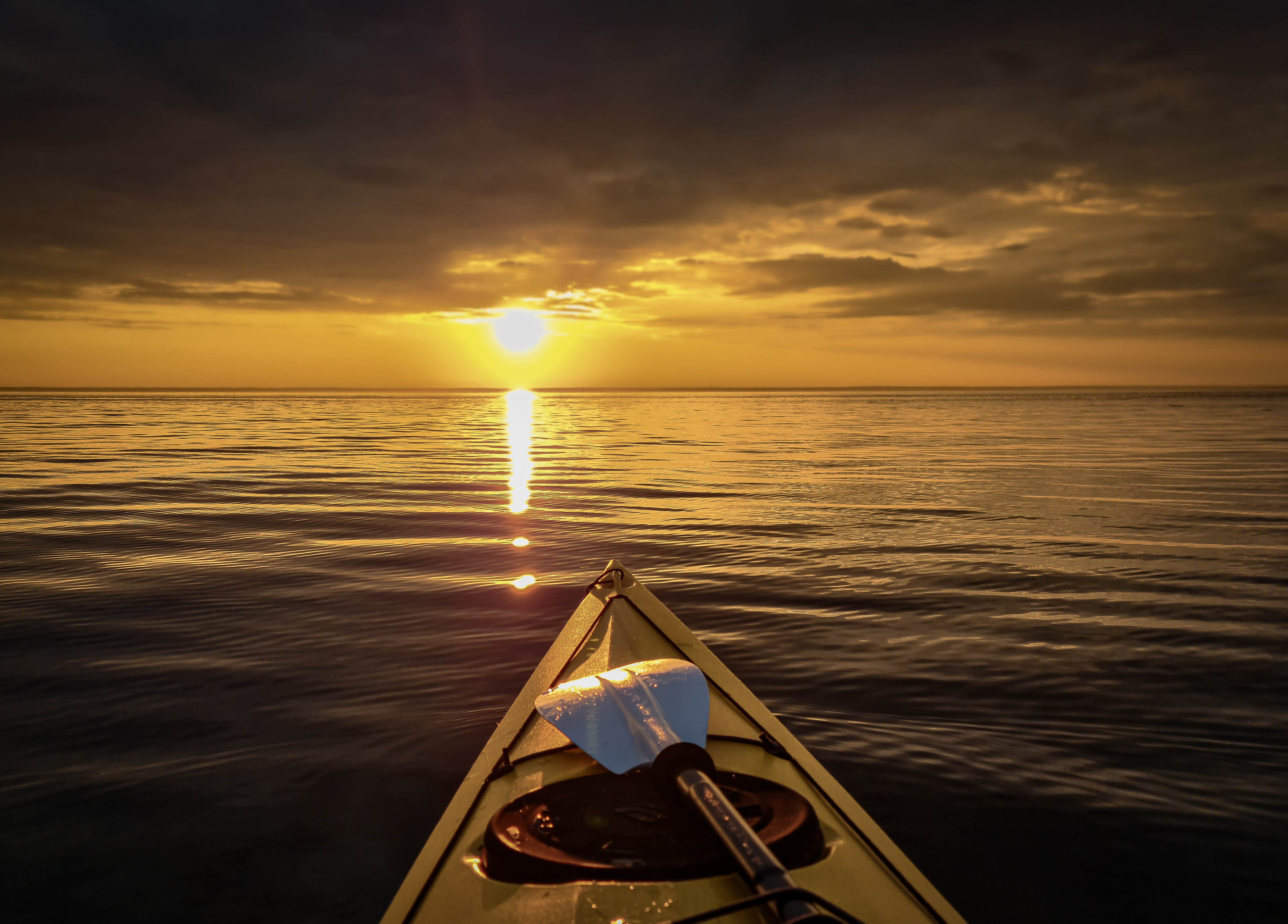 Kayaking in sunset