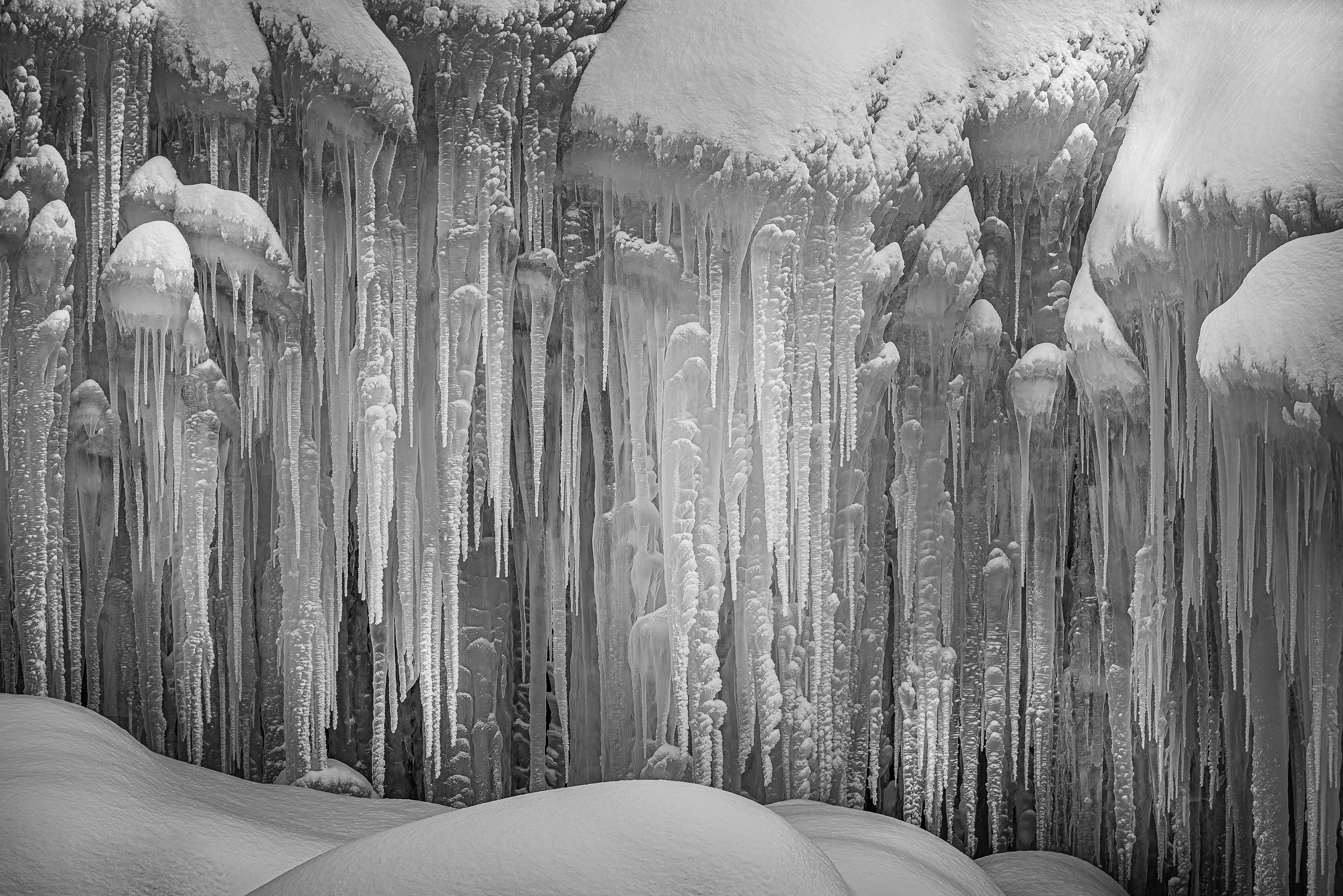 Icicles in a waterfall