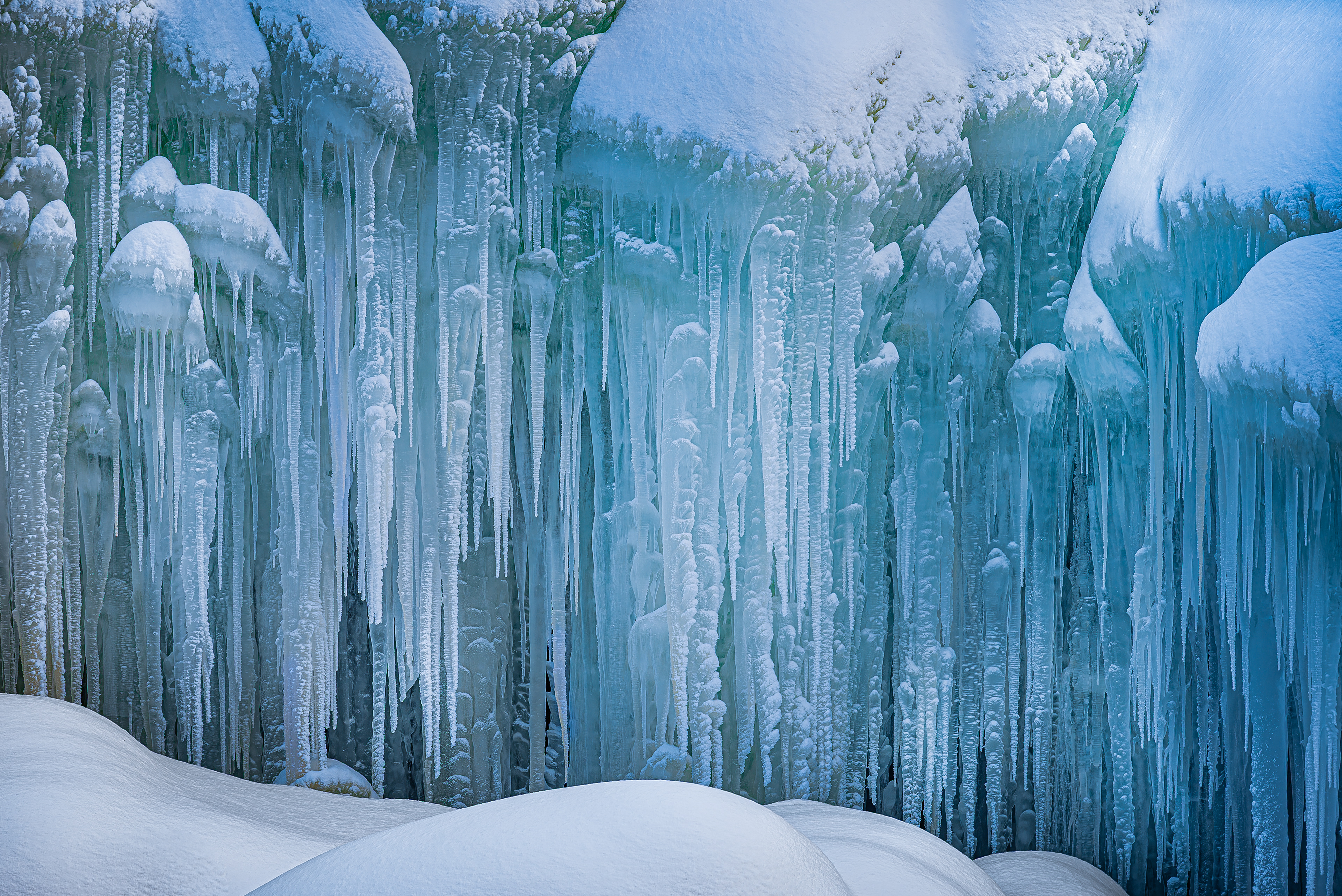 Icicles in Ristafallet waterfall