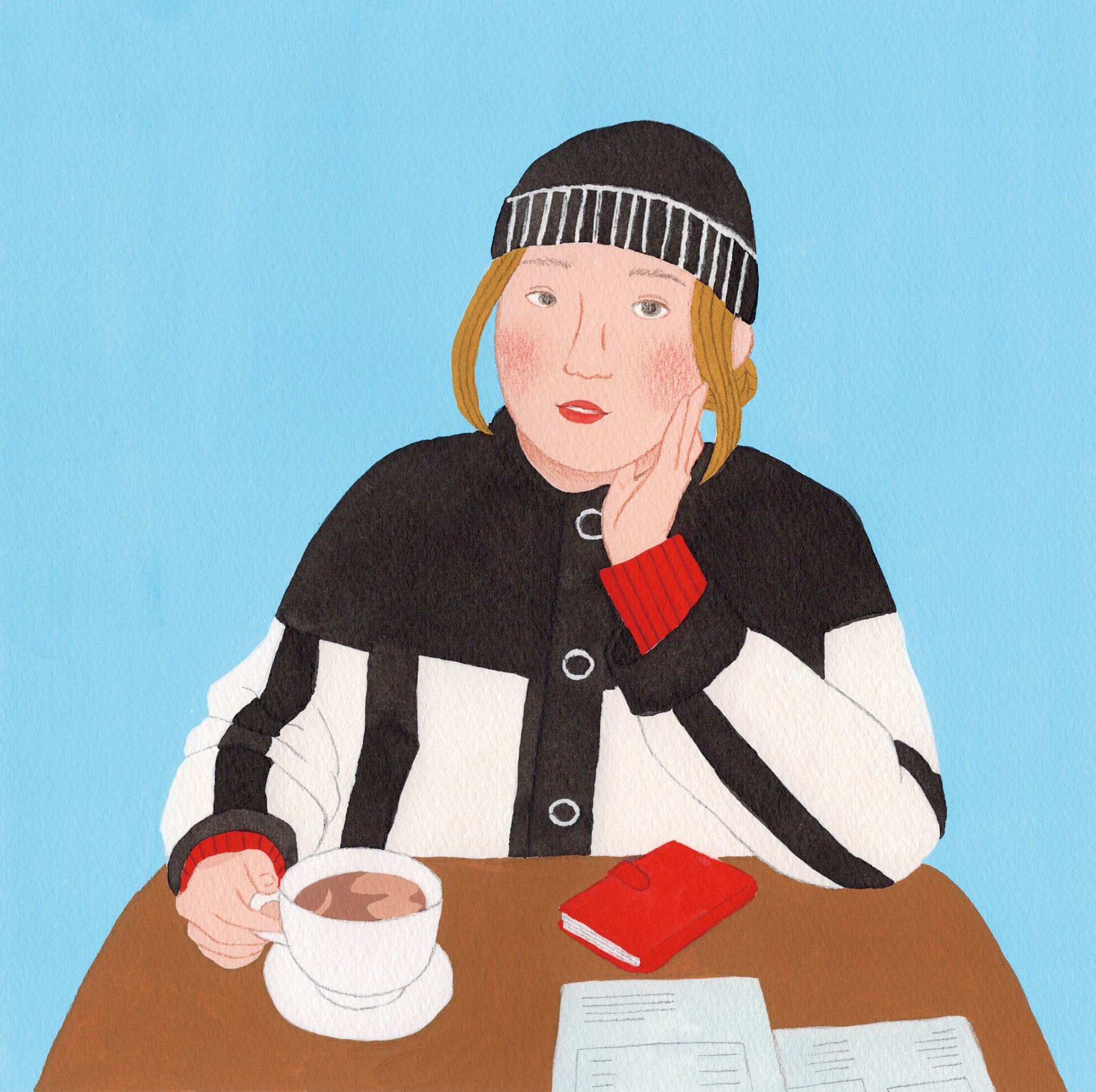 コーヒーを飲む女性