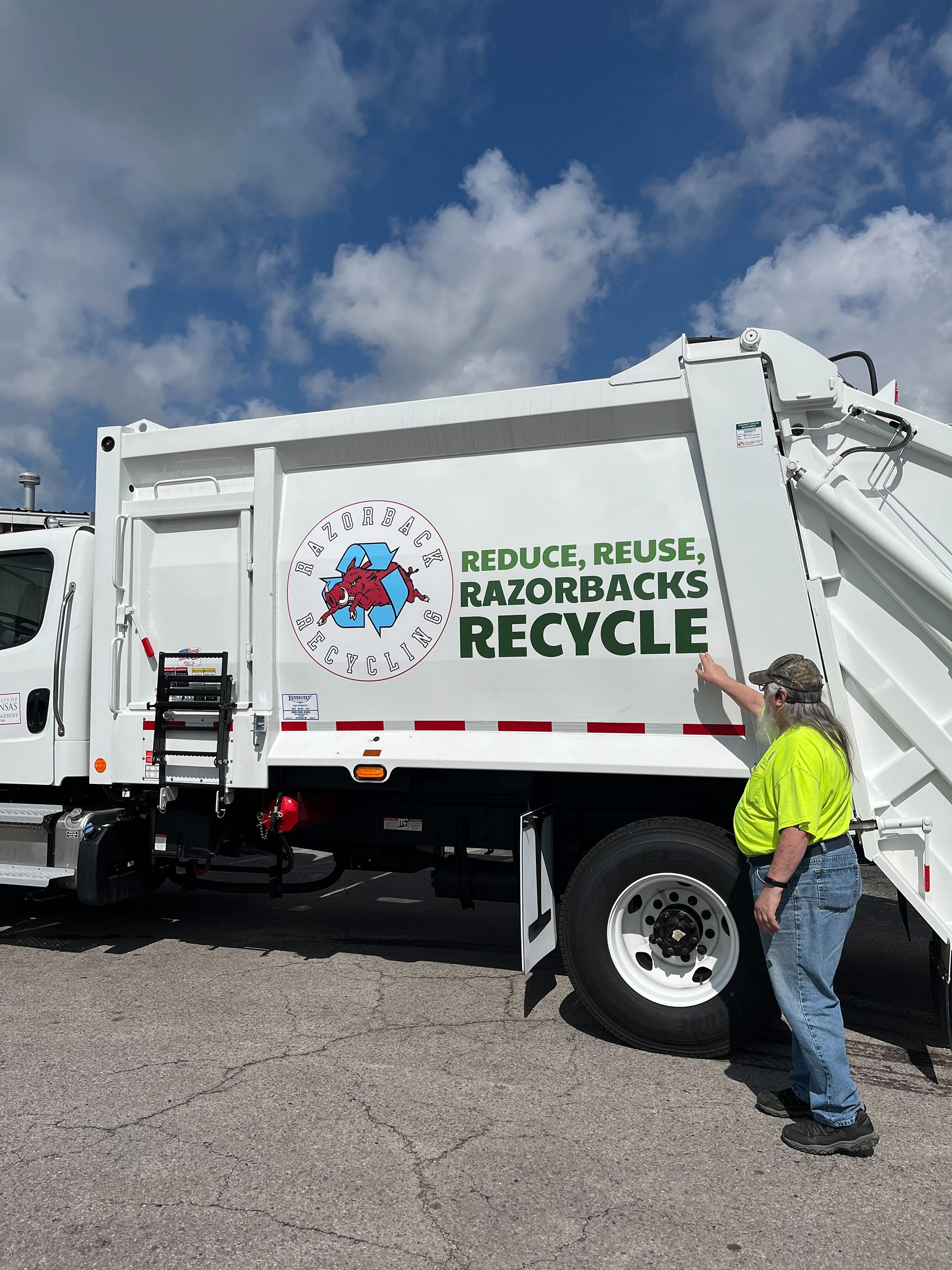 The reverse design. We did not design the Razorback Recycling logo, which was required to be on the truck