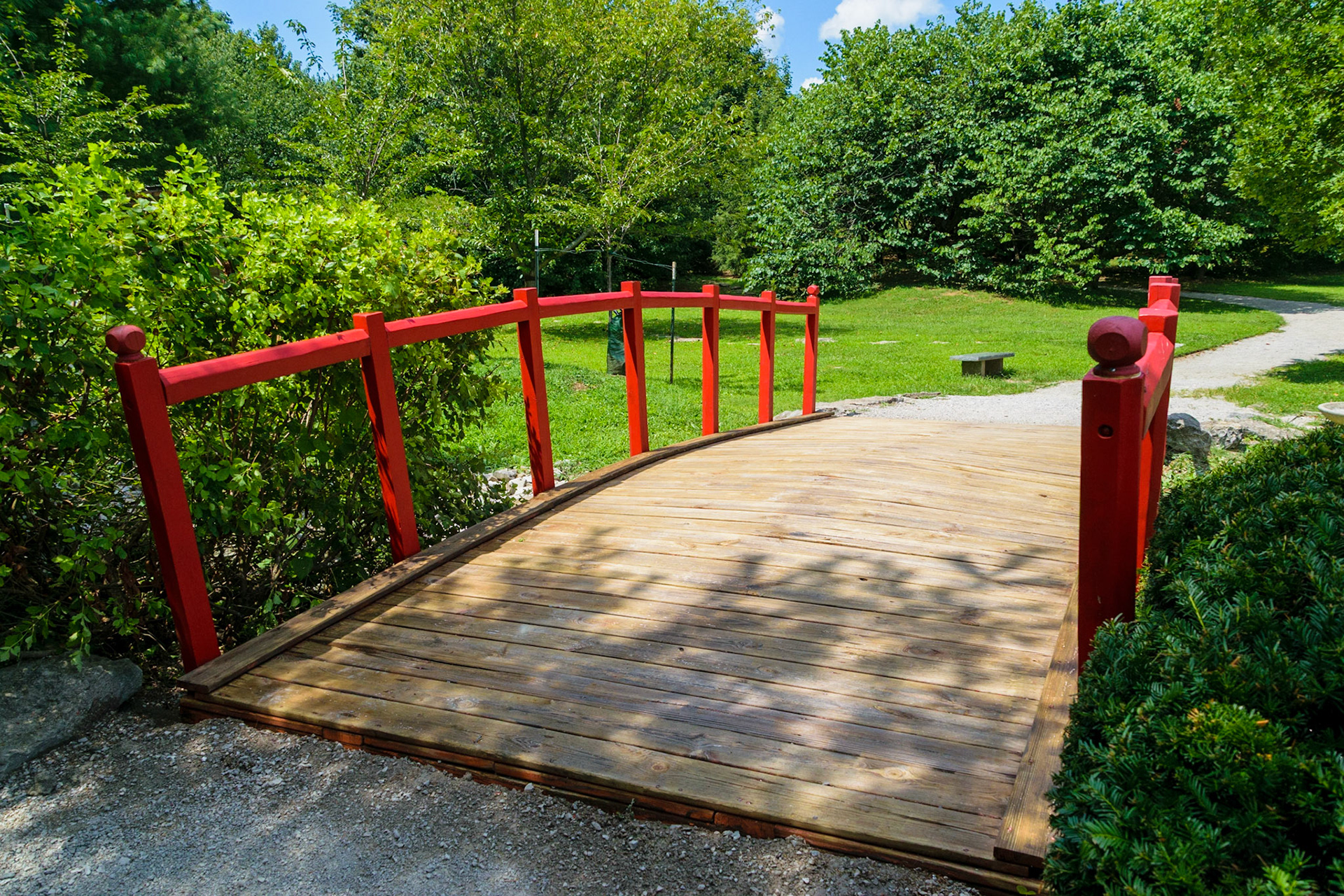 A park attendant just finished powerwashing this bridge. He did a very good job!