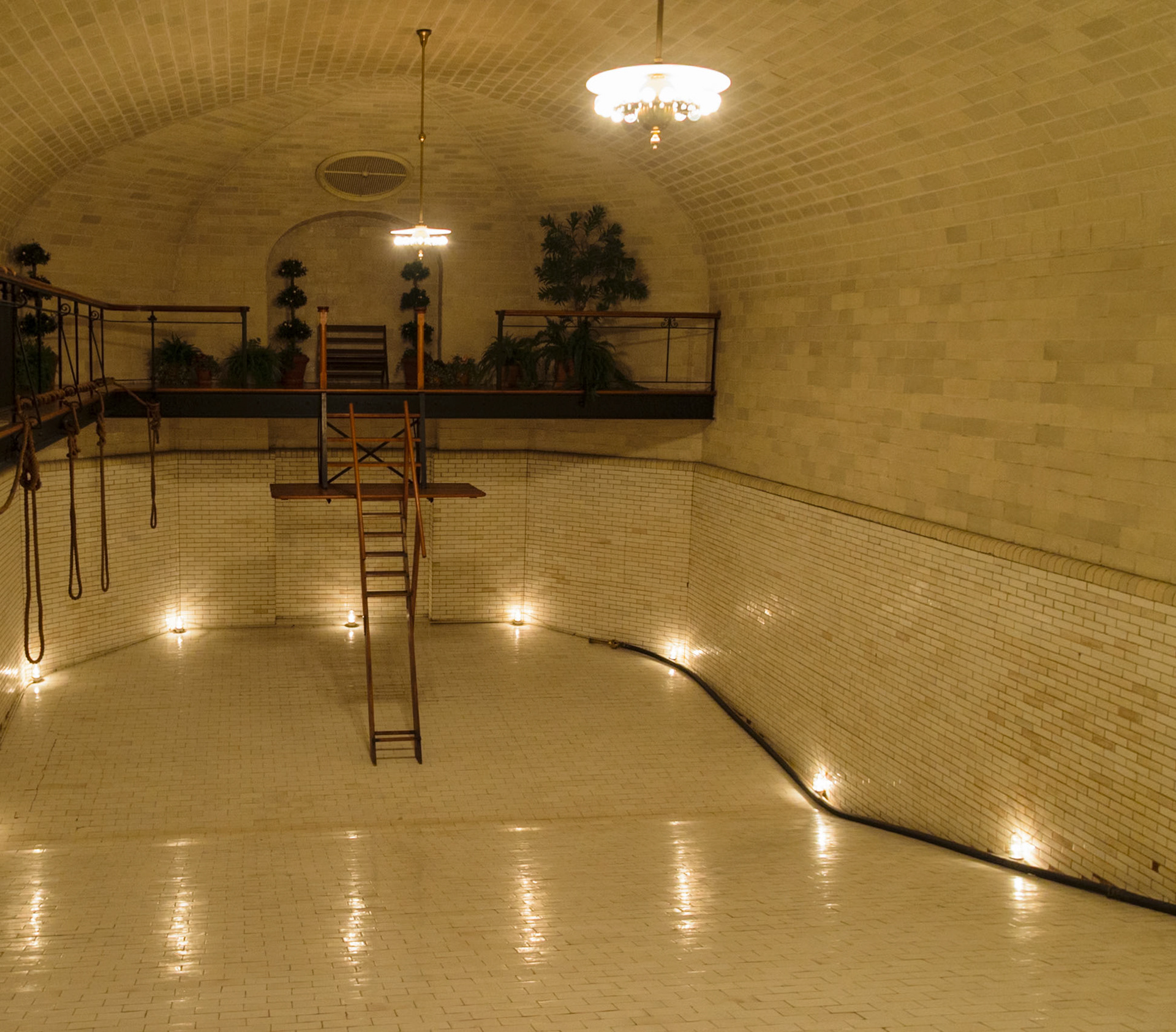 The arched ceiling in this room was designed by the same architech that created the arch ceiling for The Basilica of St. Thomas