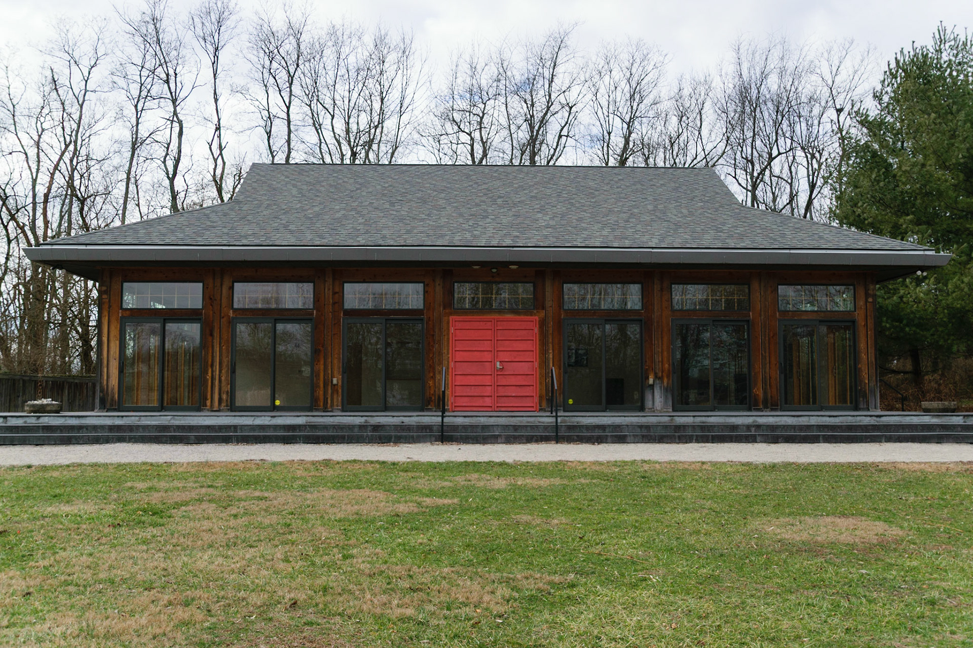 The park's main building is inspired by a Japanese pagoda.