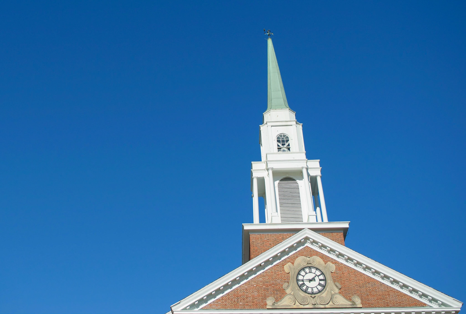 A shot of the previous church steeple form the other side of the street.