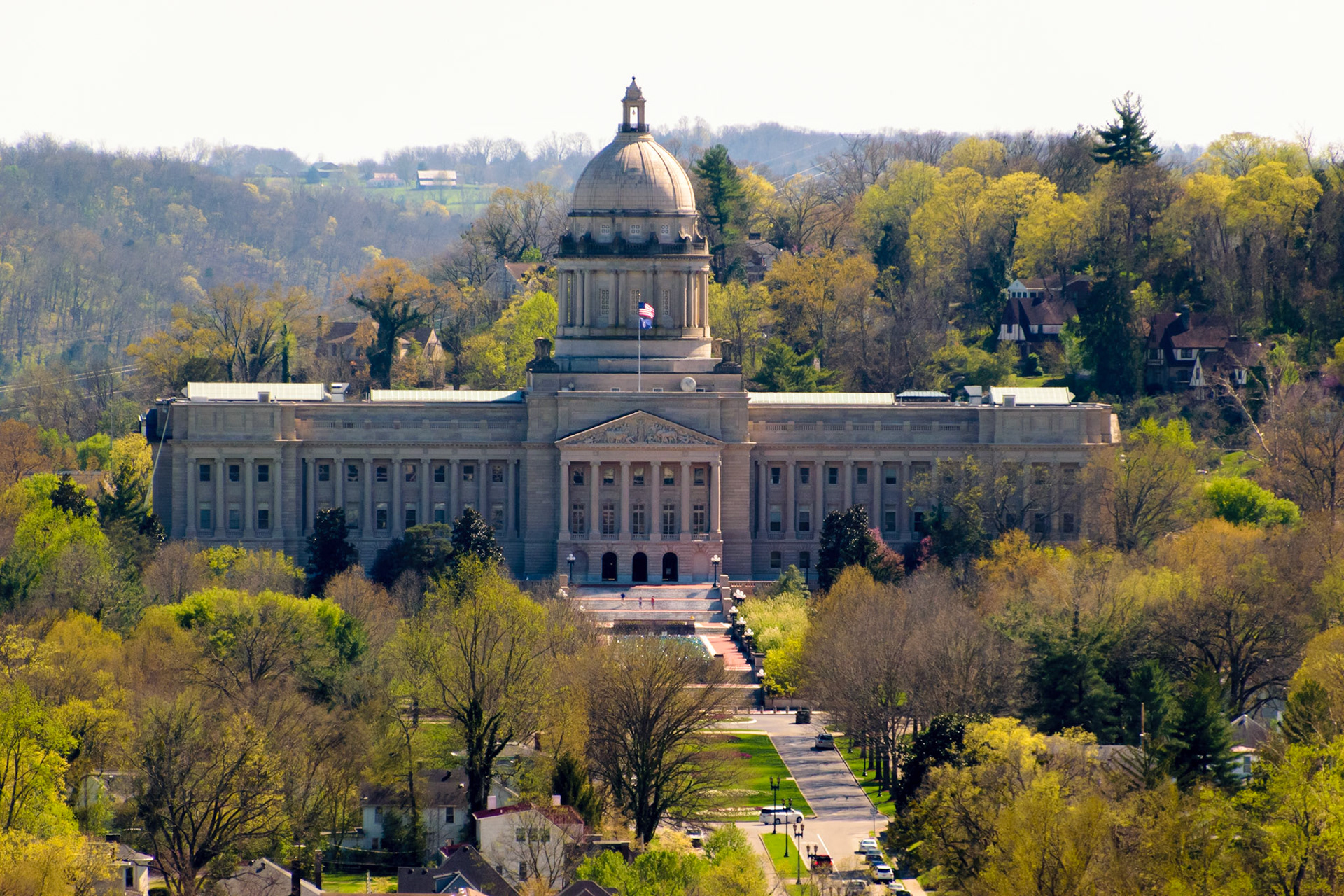 Fort Hill has a wonderful view of all of downtown Frankfort including the Capital Building.