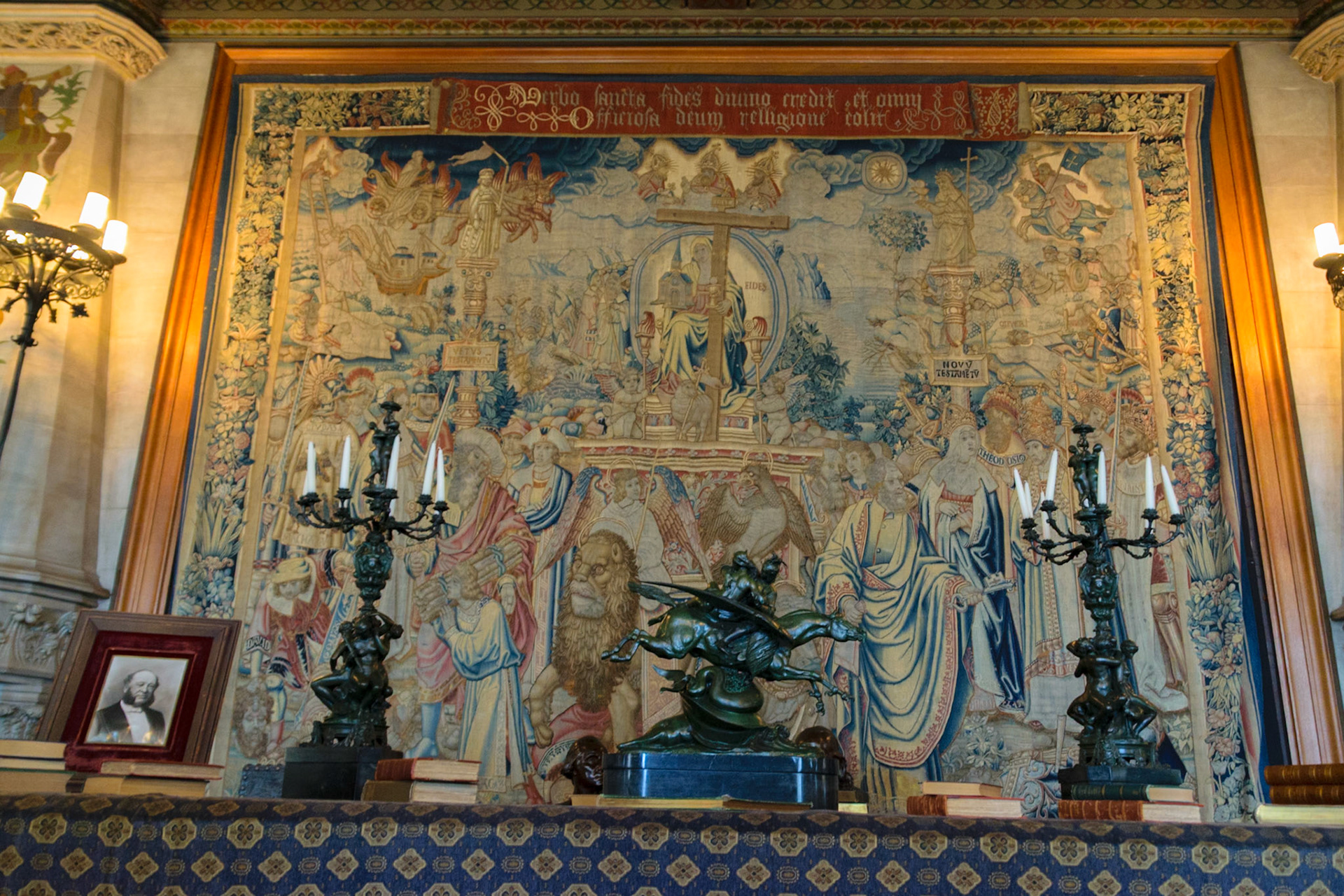 Inside the Biltmore are paintings depicting the seven virtues of the Catholic faith.