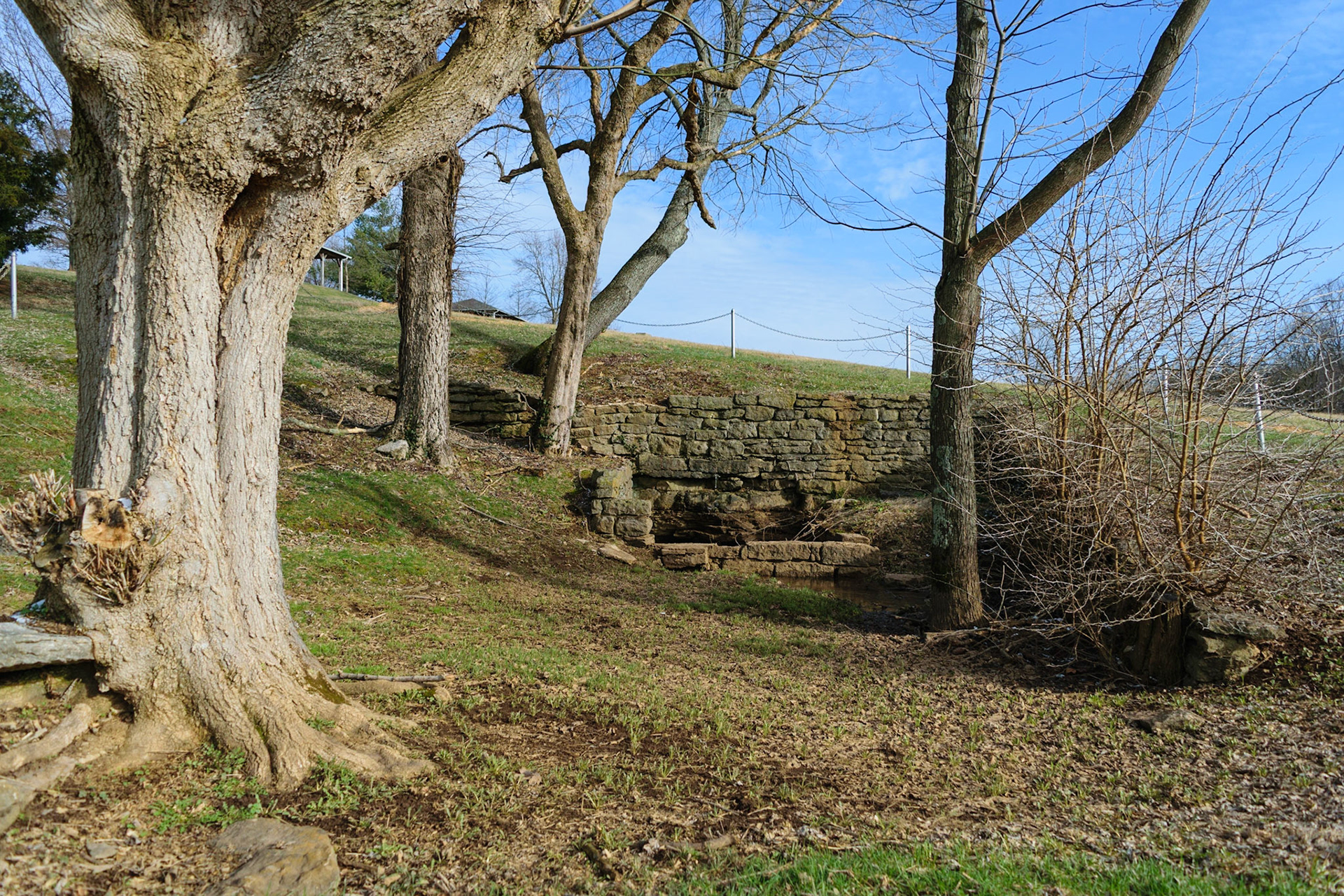 I found this little area in the park. The stone structure drew me in.