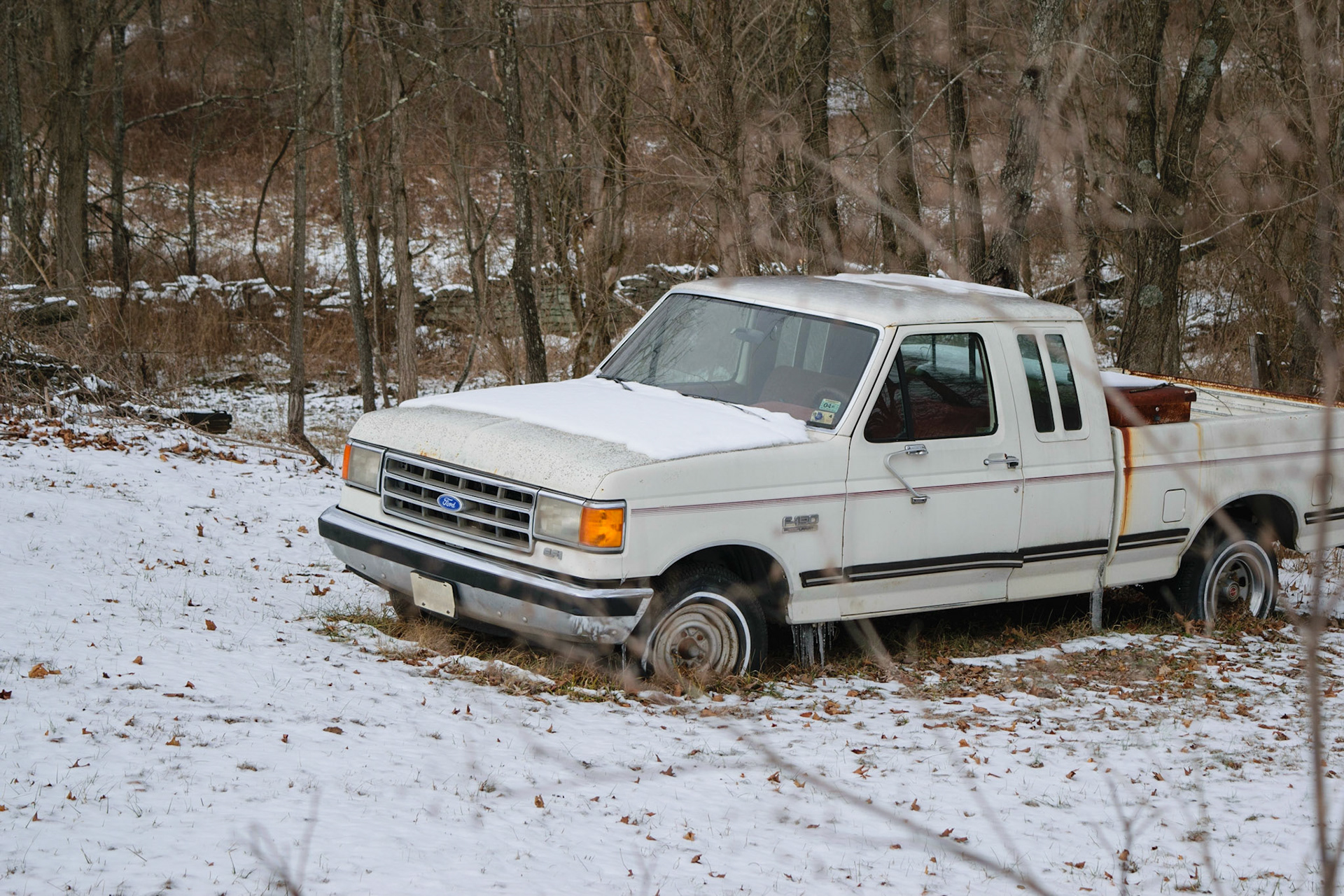 There was this old truck parked off the road a bit. It actually shows up in Google Maps, so it must have been here for a while.