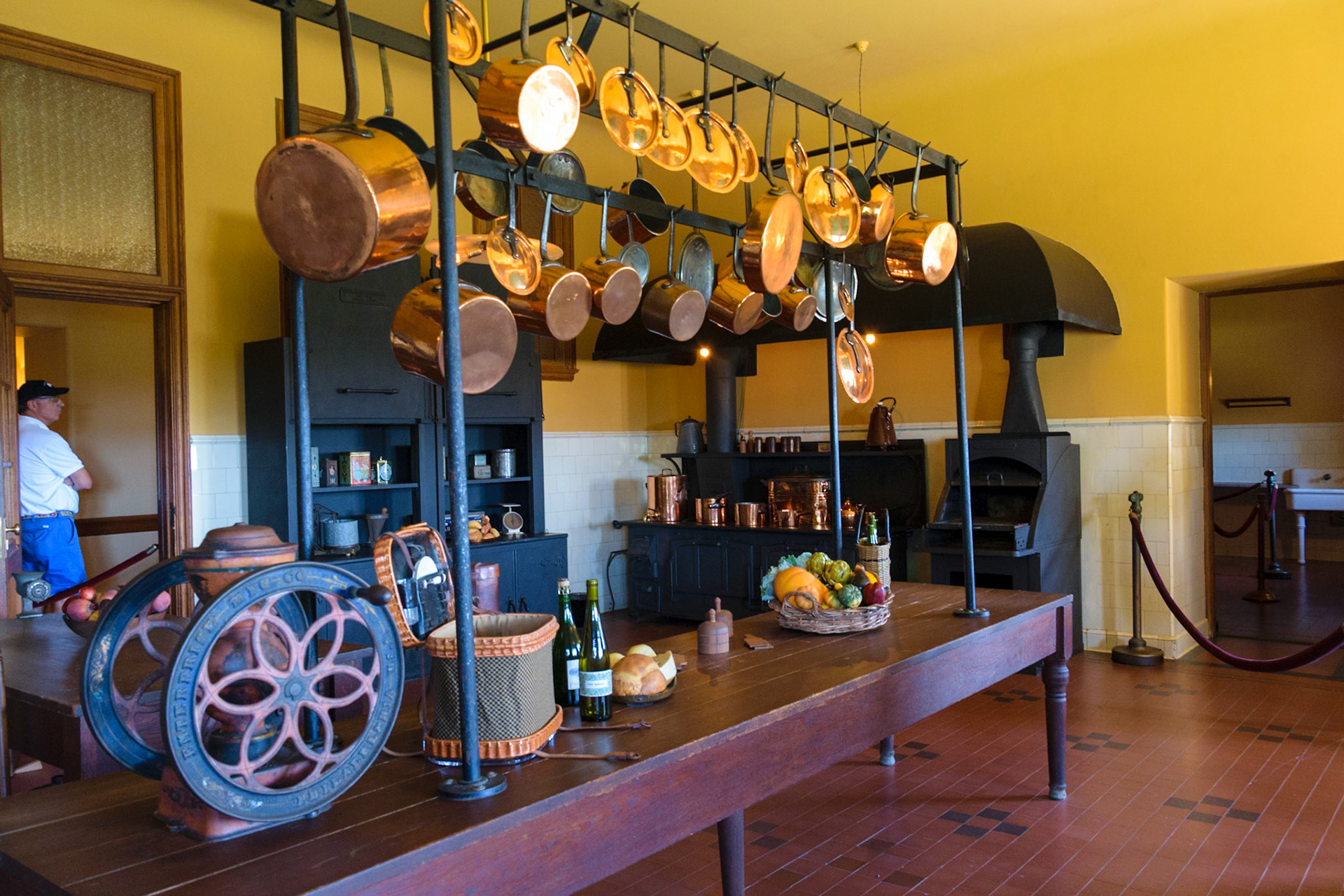 The Vanderbillt's meals were prepared in this kitchen. Those are also the original pots and pans.