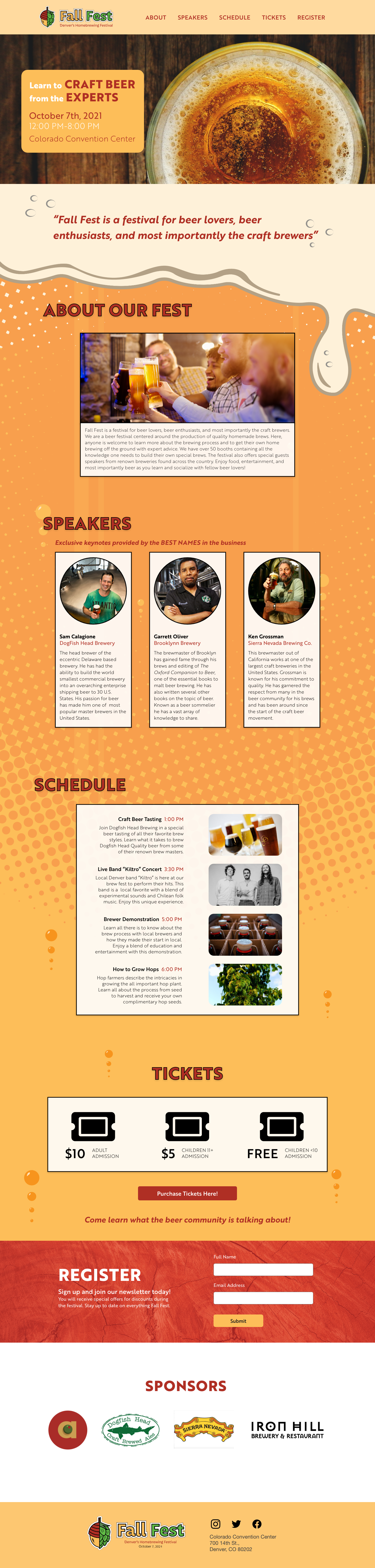 Fall Fest Landing Page