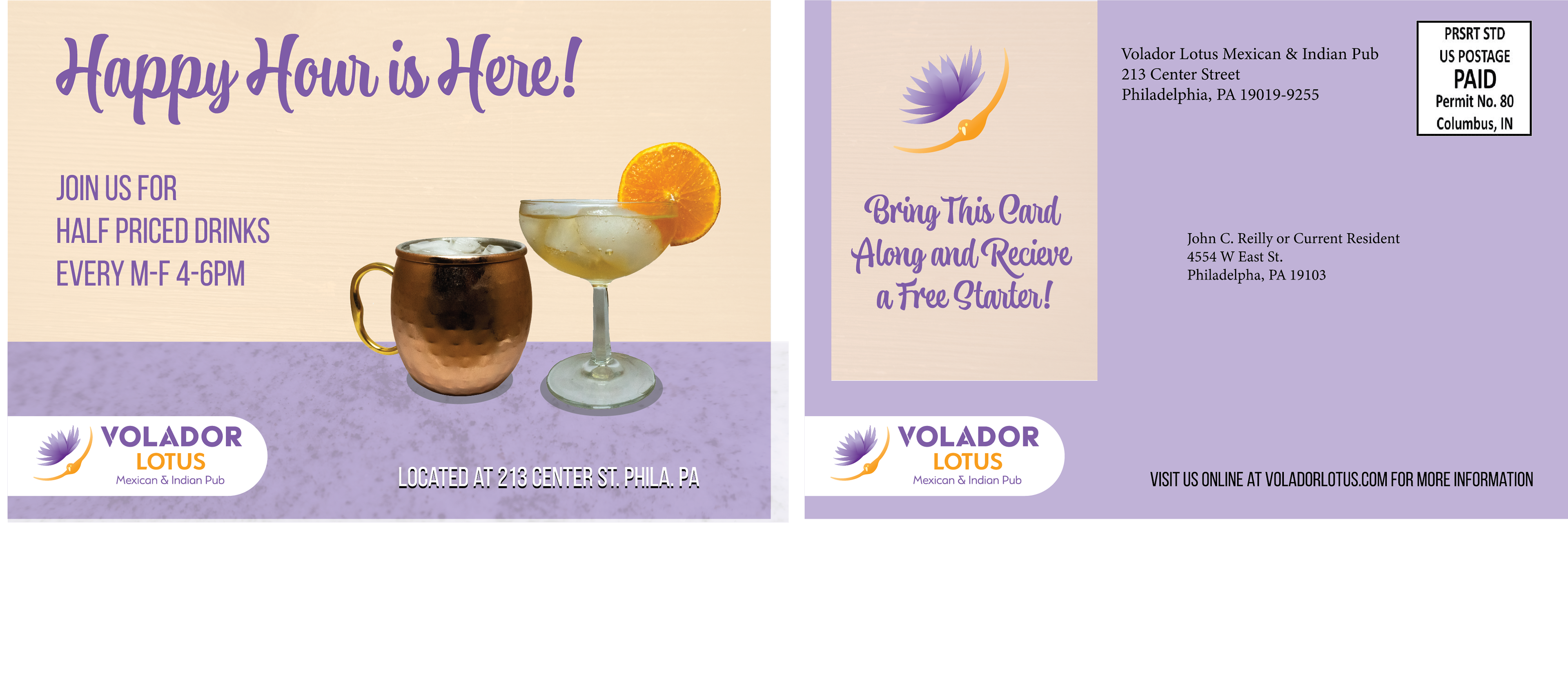 Mail-In Happy Hour Postcard