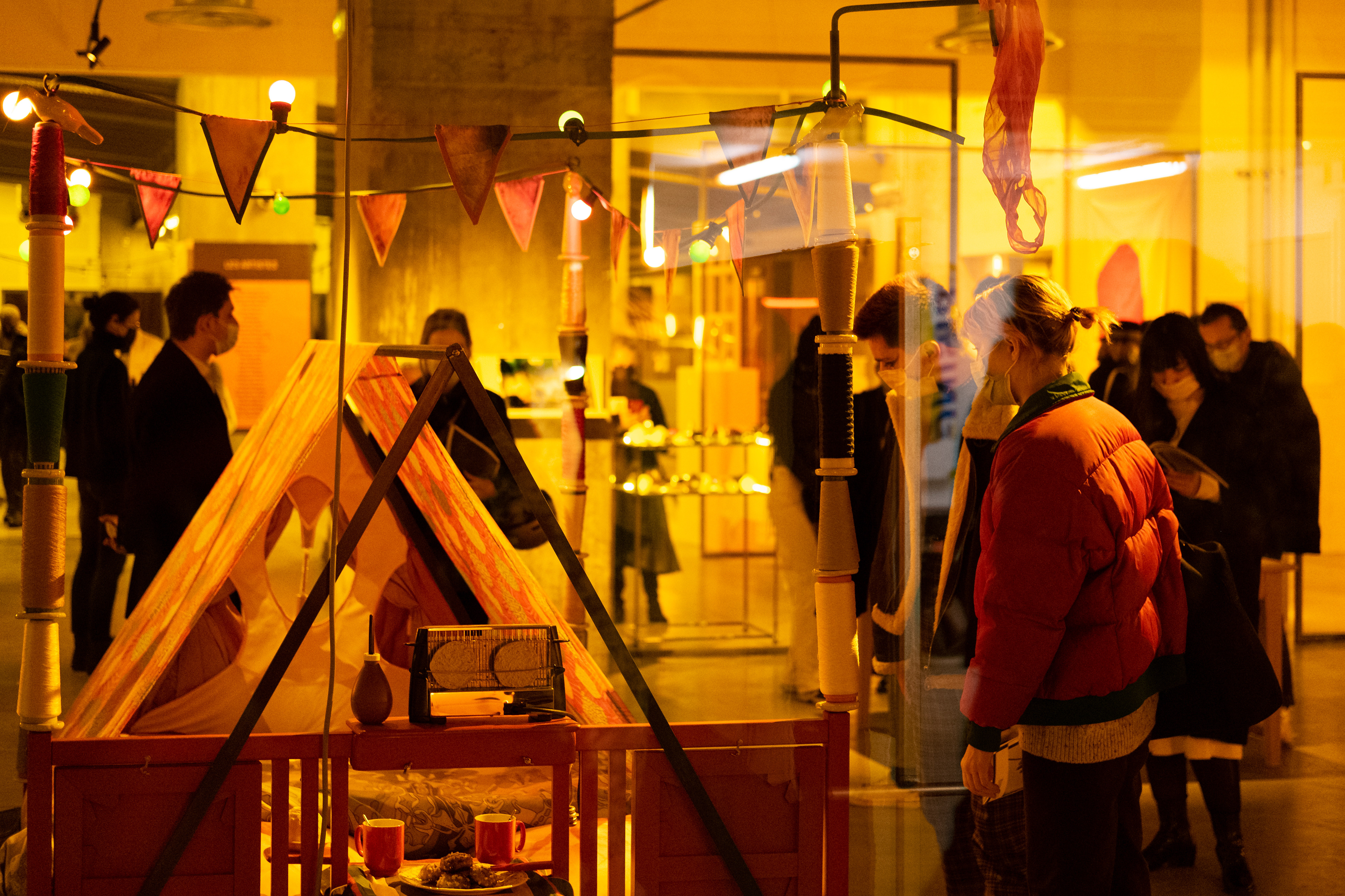 Vernissage of the exhibition Formes du Transfert, 10 ans de résidence artistique by Fondation Hermès, Magasins Généraux, January 2022