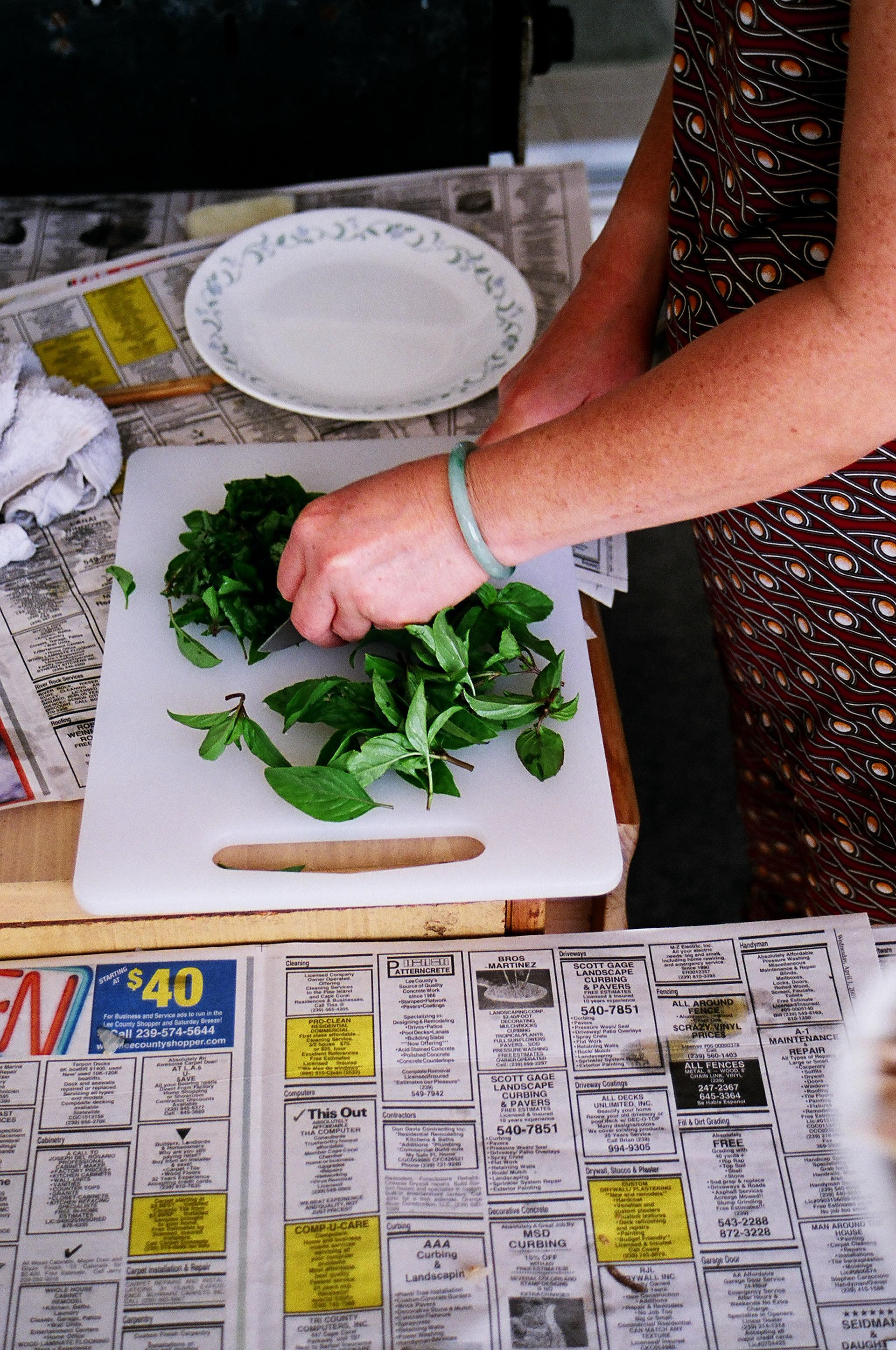 Fresh Thai basil from the garden.