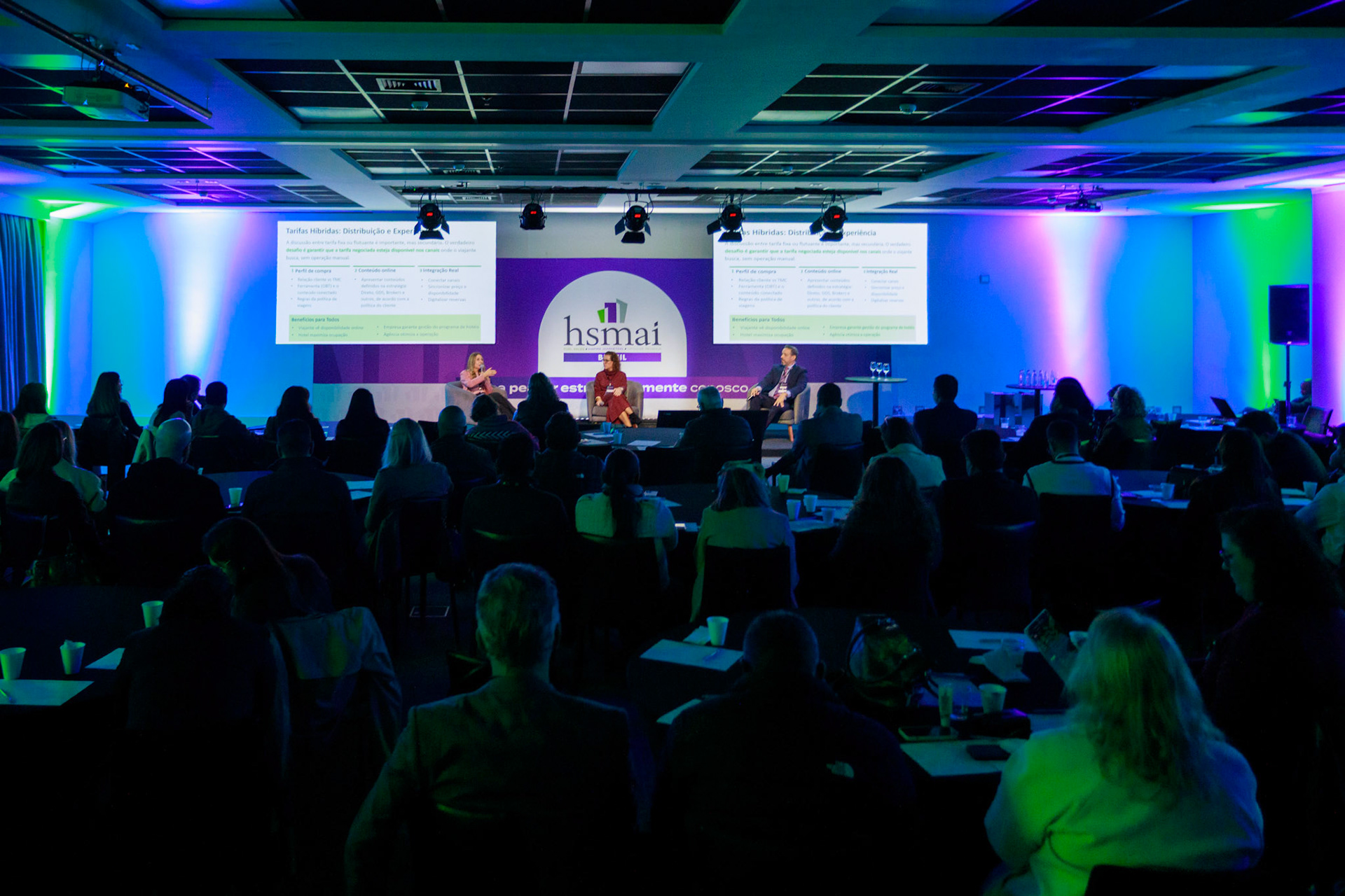 Painel; A Nova Mesa de Negociação com o Segmento Corporativo - Juliana Patti - Executiva nas Áreas de Consultoria de Marketing, Eventos e Novos Negócios e Gustavo Santana - Diretor de Vendas Hotéis Latam na Meliá Hoteis, mediação de Patricia Thomas - Diretora de Vendas Corporativo e Lazer na Omnibees