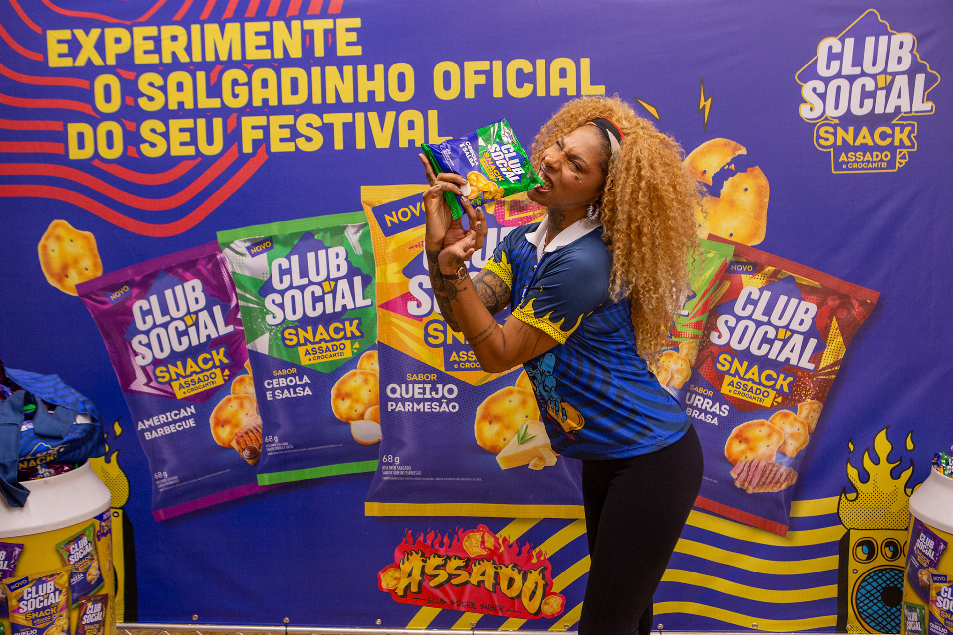 Ação Clube Social na Americadas Shopping Interlagos, durante o perido do festival The Town 2025. Produção Rádio Mix