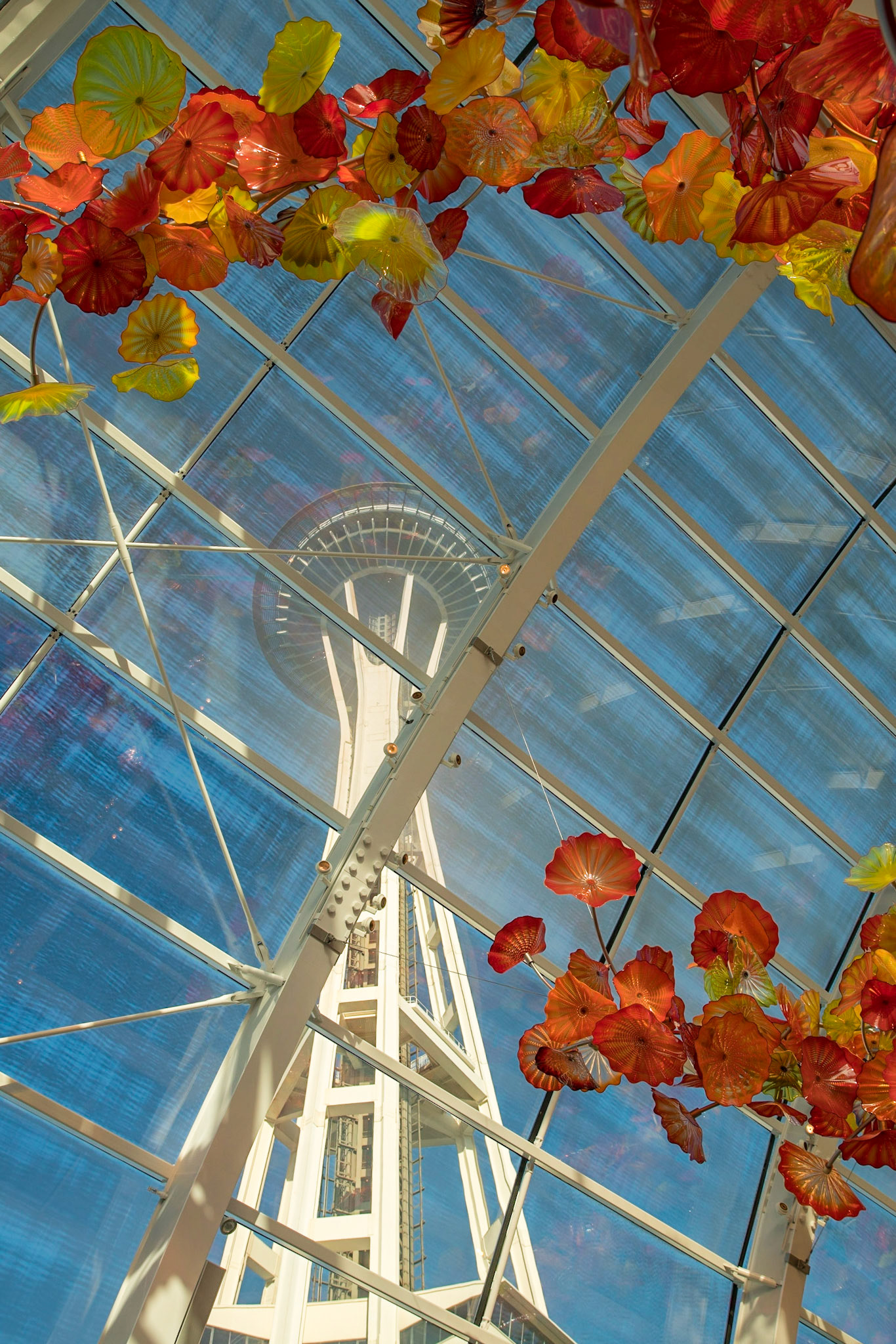 The Space Needle from the Chihuly Garden and Glass Museum