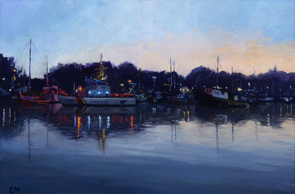 "Quiet Reflections Carry the Light" 2025 oil on canvas, 12"x18" $240