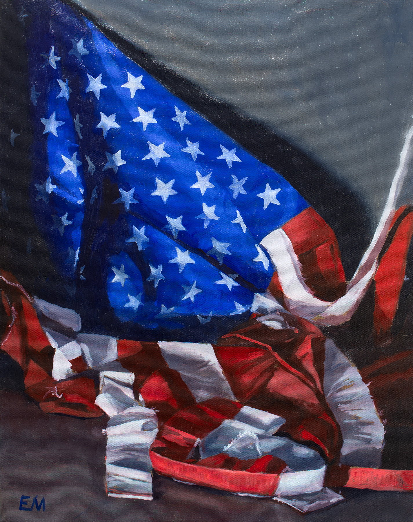 "Holding on by a Thread or Coming Apart at the Seams?" oil on canvas, 18"x14" 2024 $256