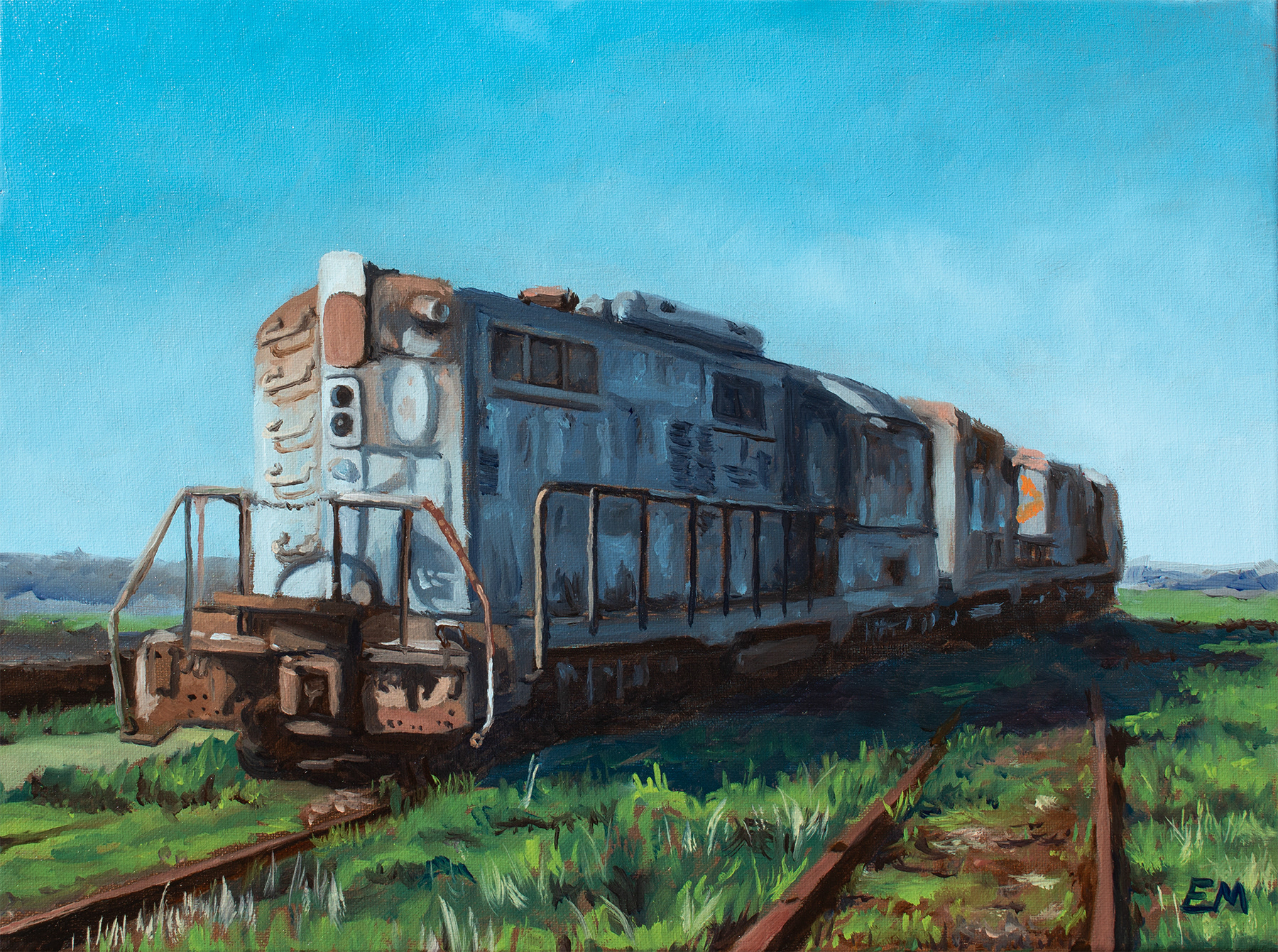 "Lost Train of Thought" 2023 oil on canvas, 12”x 16” SOLD