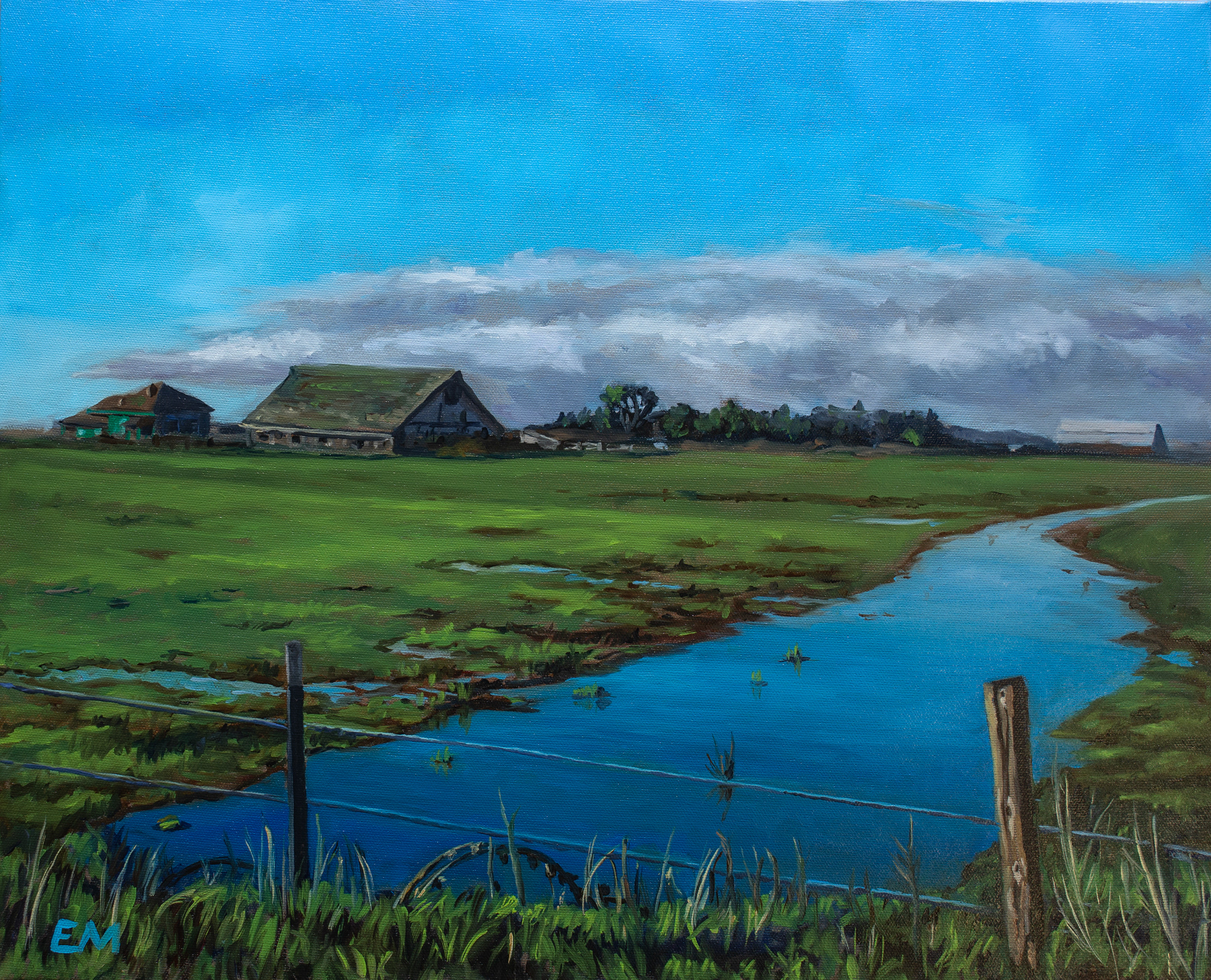 "The Grass Grows Green Again" 2024 oil on canvas, 16"x20" $288