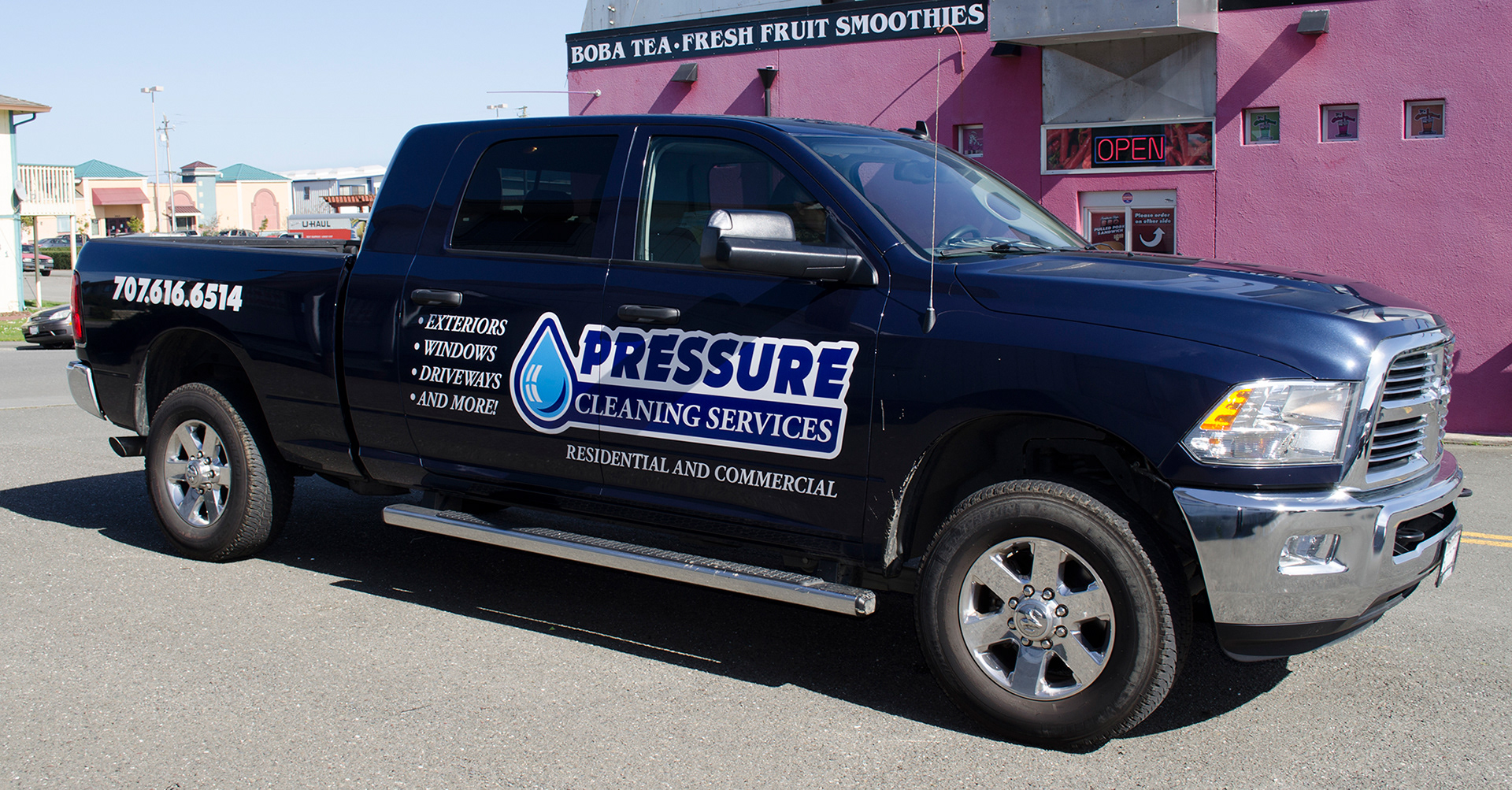 Pressure Cleaning Services Logo Design and Truck Graphics