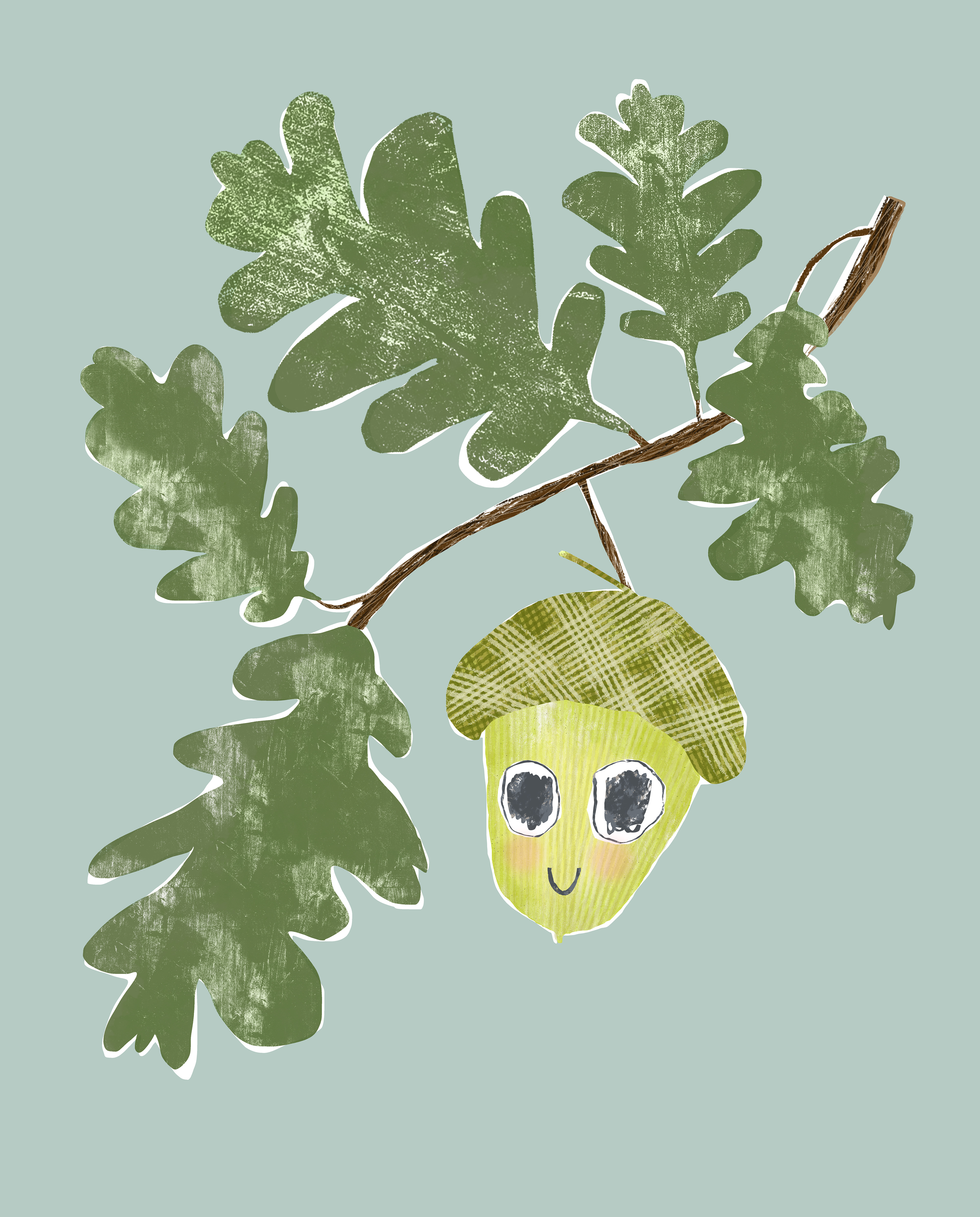 Cosy acorn in his hat, 2025