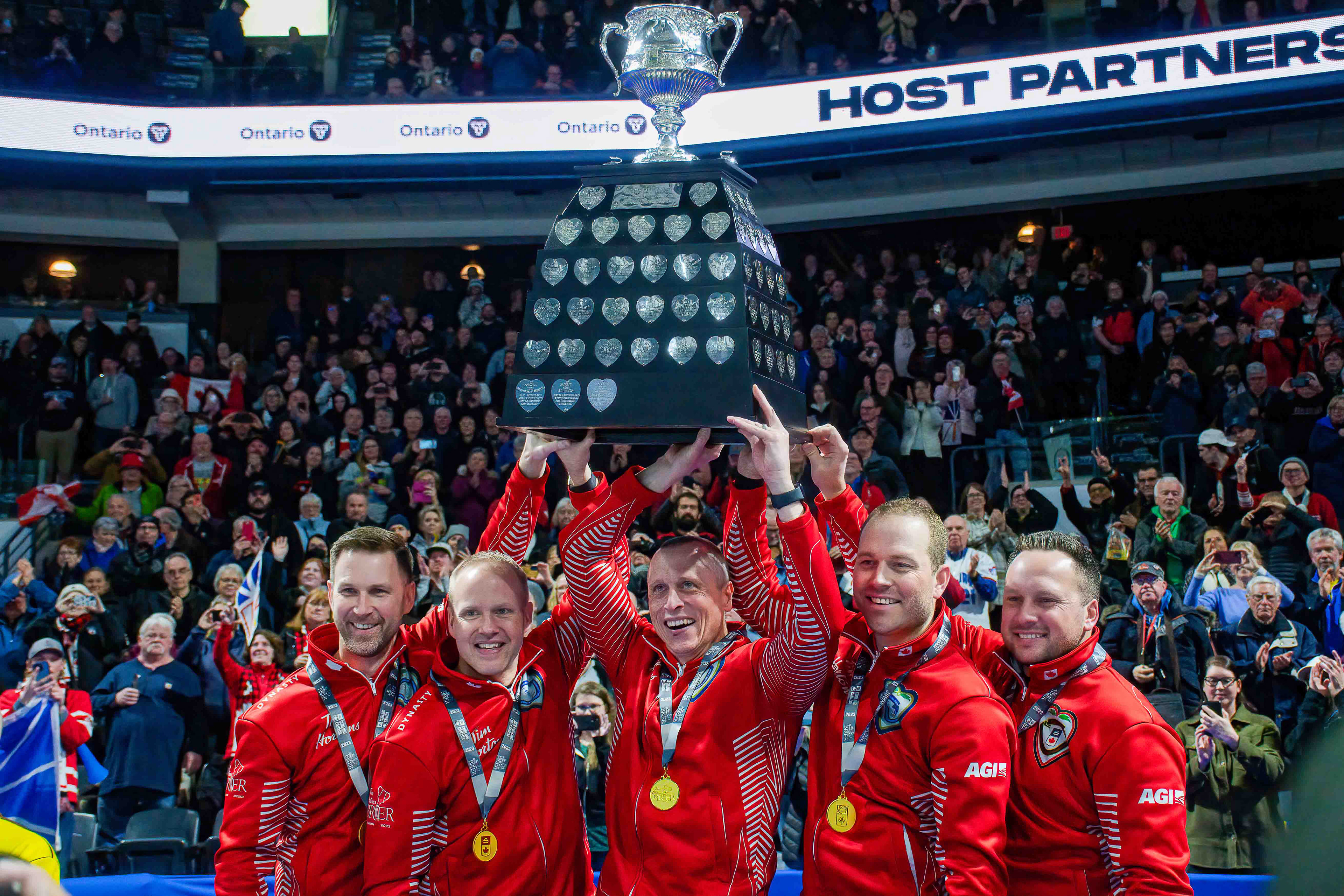 Brad Gushue, Mark Nichols, E.J. Harnden, Geoff Walker, Caleb Flaxey