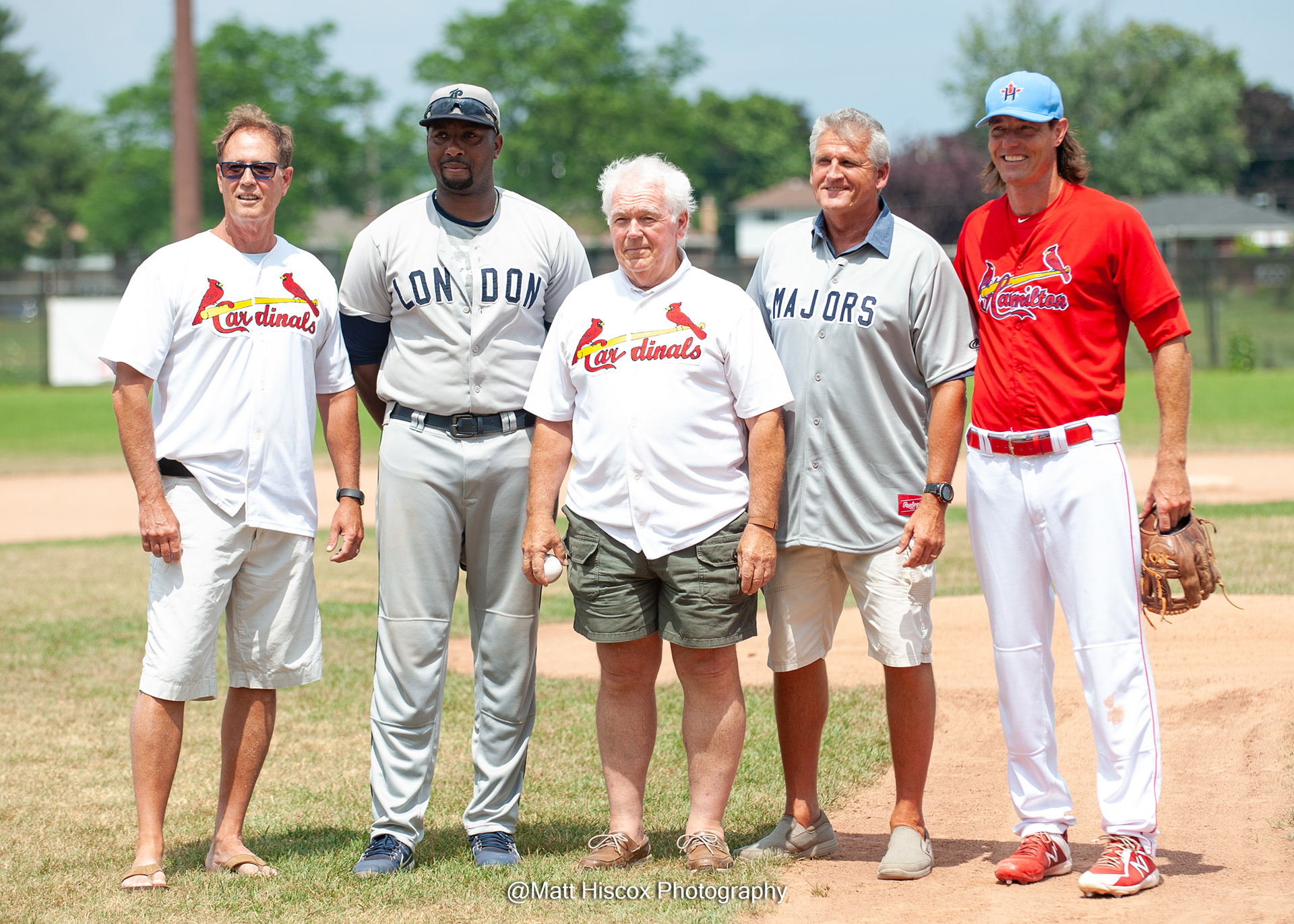 Hamilton Cardinals and London Majors Alumni members with Cleveland Brownlee and Stefan Strecker