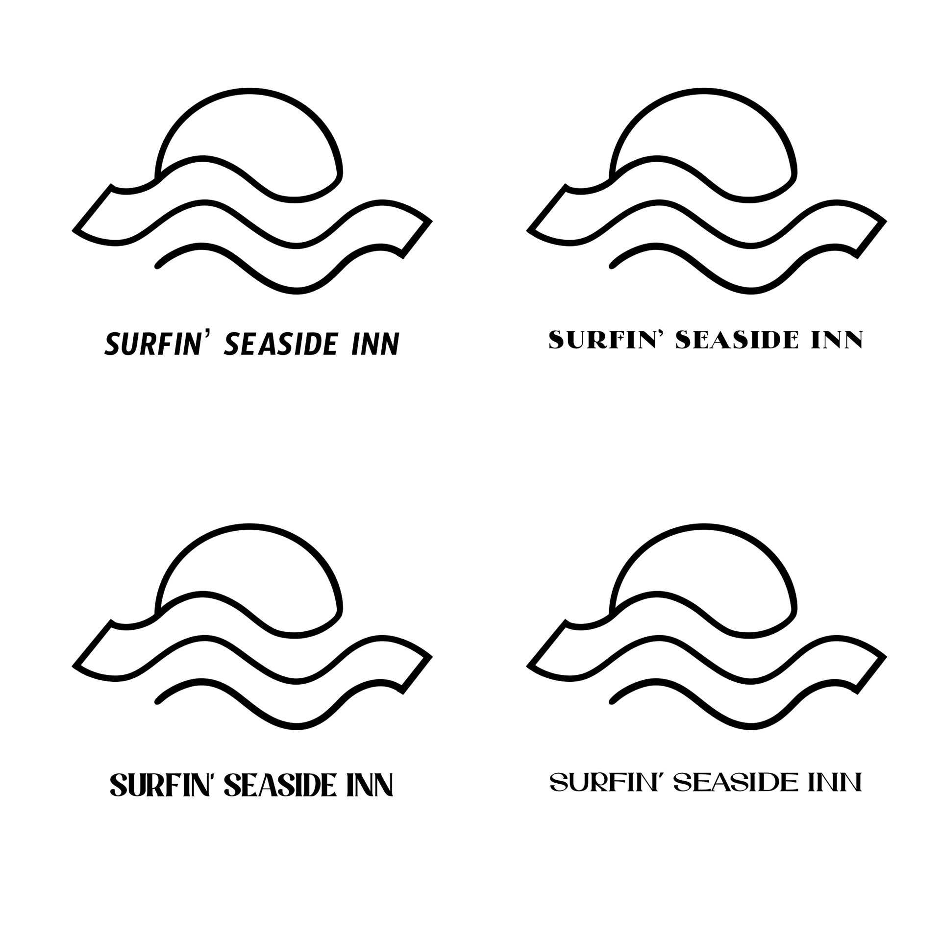 Client was in favor of the typeface on the top right.