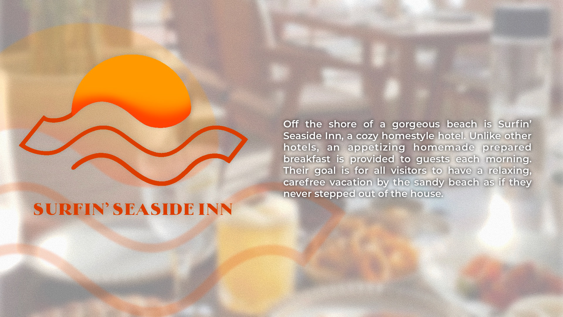 The wavy lines of the logo function both as a tidal wave and bacon.