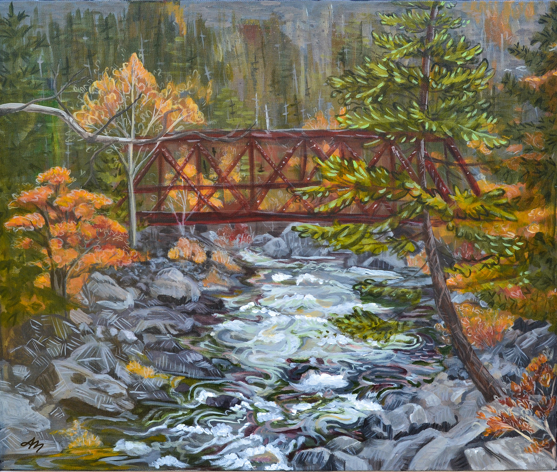 "Marked Bridge"- 20"x24", acrylic on Canvas