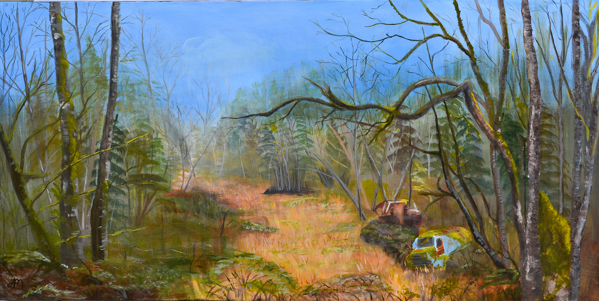 "Mossy Truck", 24"x48", acrylic on Canvas