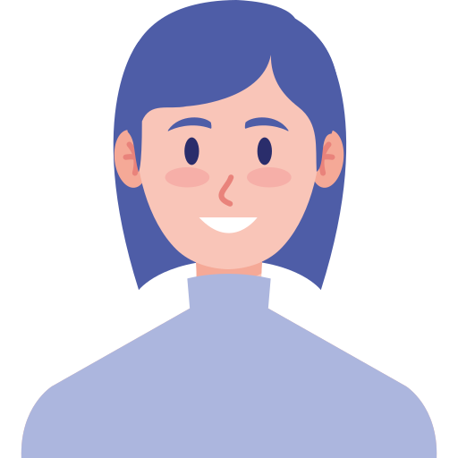 A person with medium hair is smiling. (Vector image)