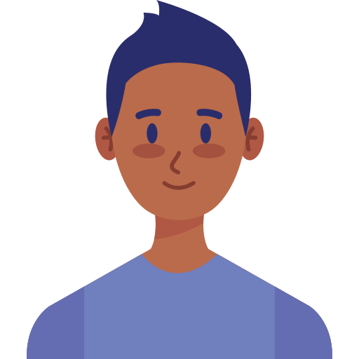 A person with short hair is smiling. (Vector image)