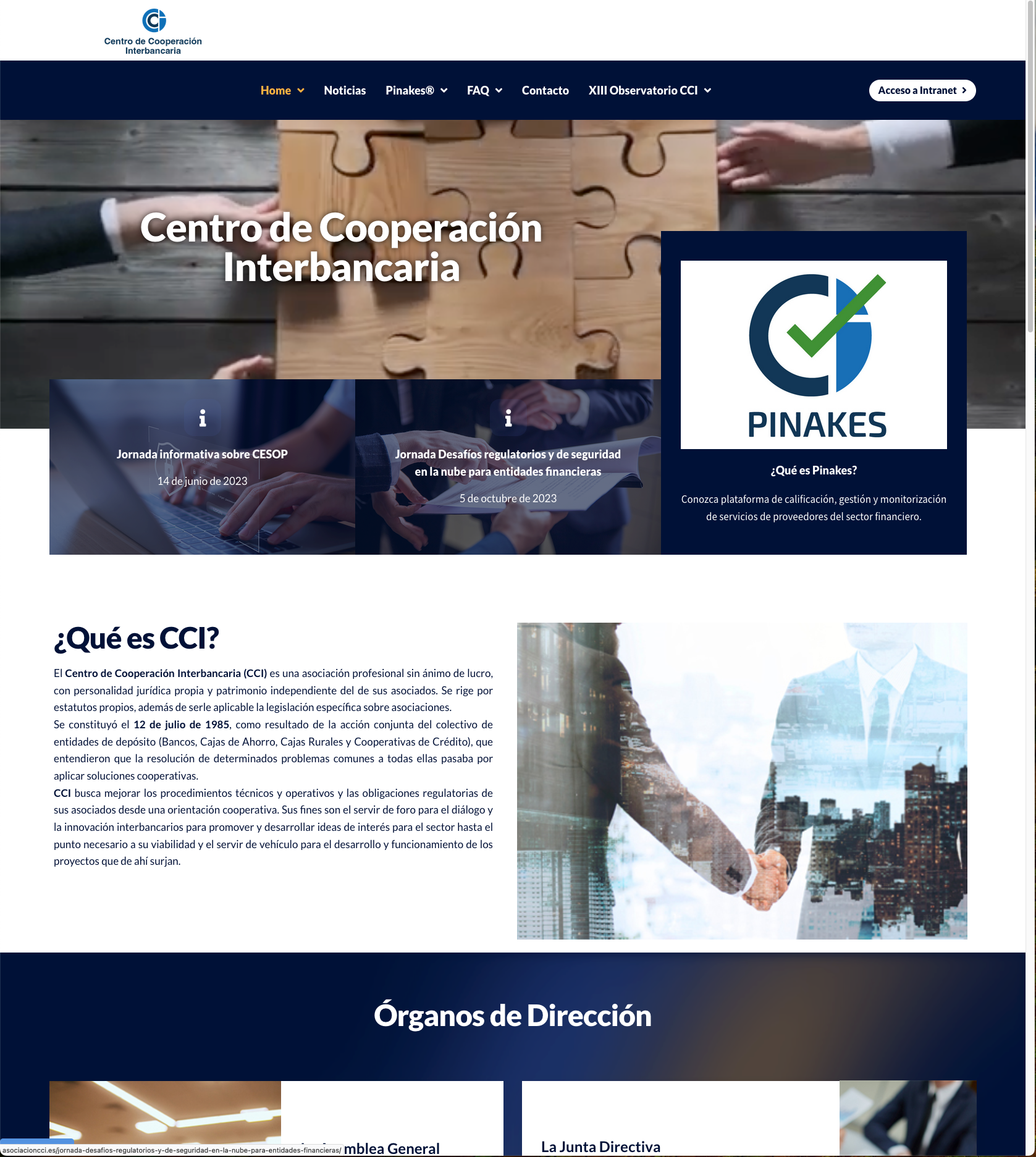 Desarrollo web para el centro de cooperación interbancaria