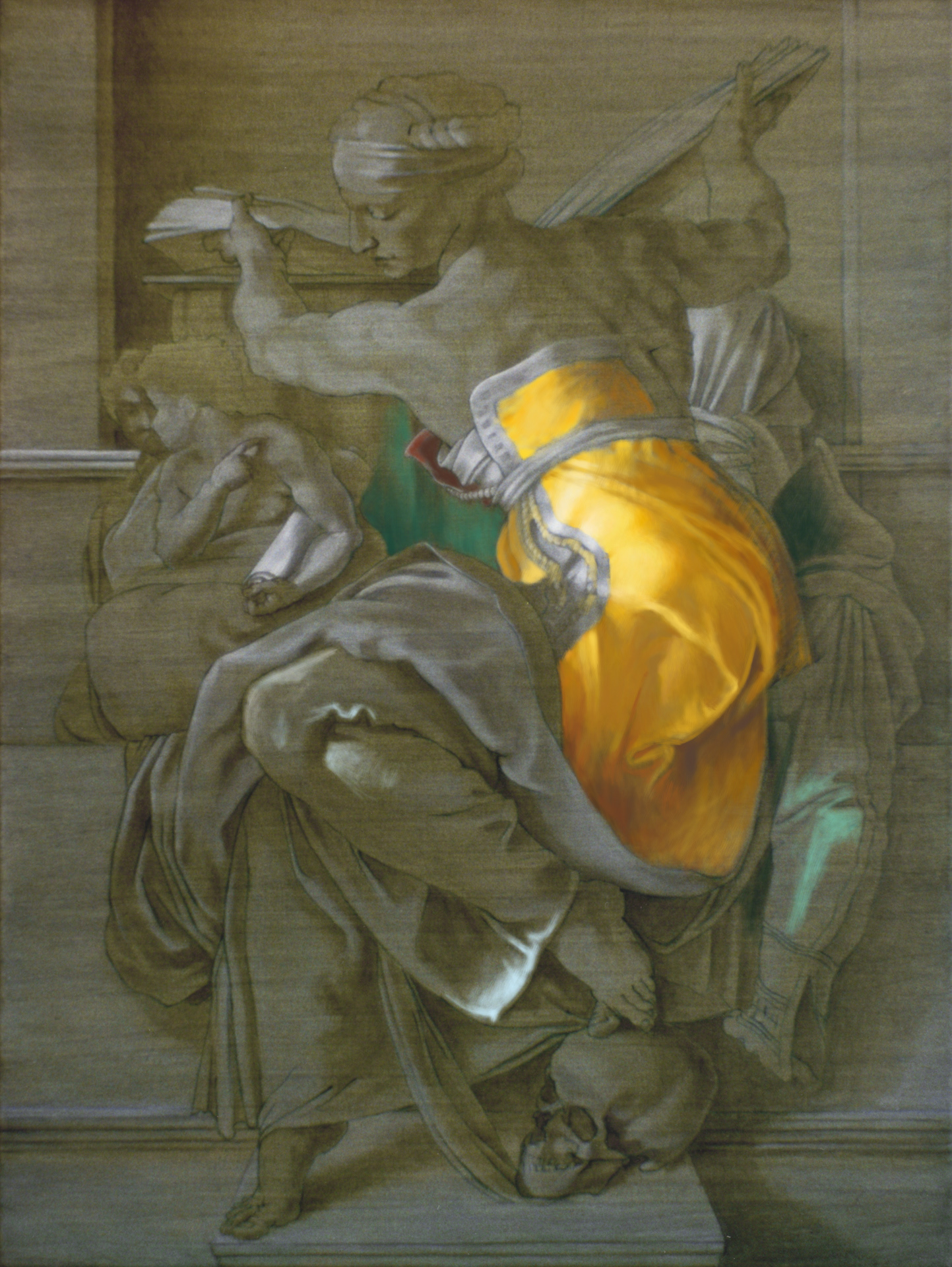 Copy of the "Libysche Sibylle" by Ralph Niemeyer • 1996 • unfinished • Acyl on canvas